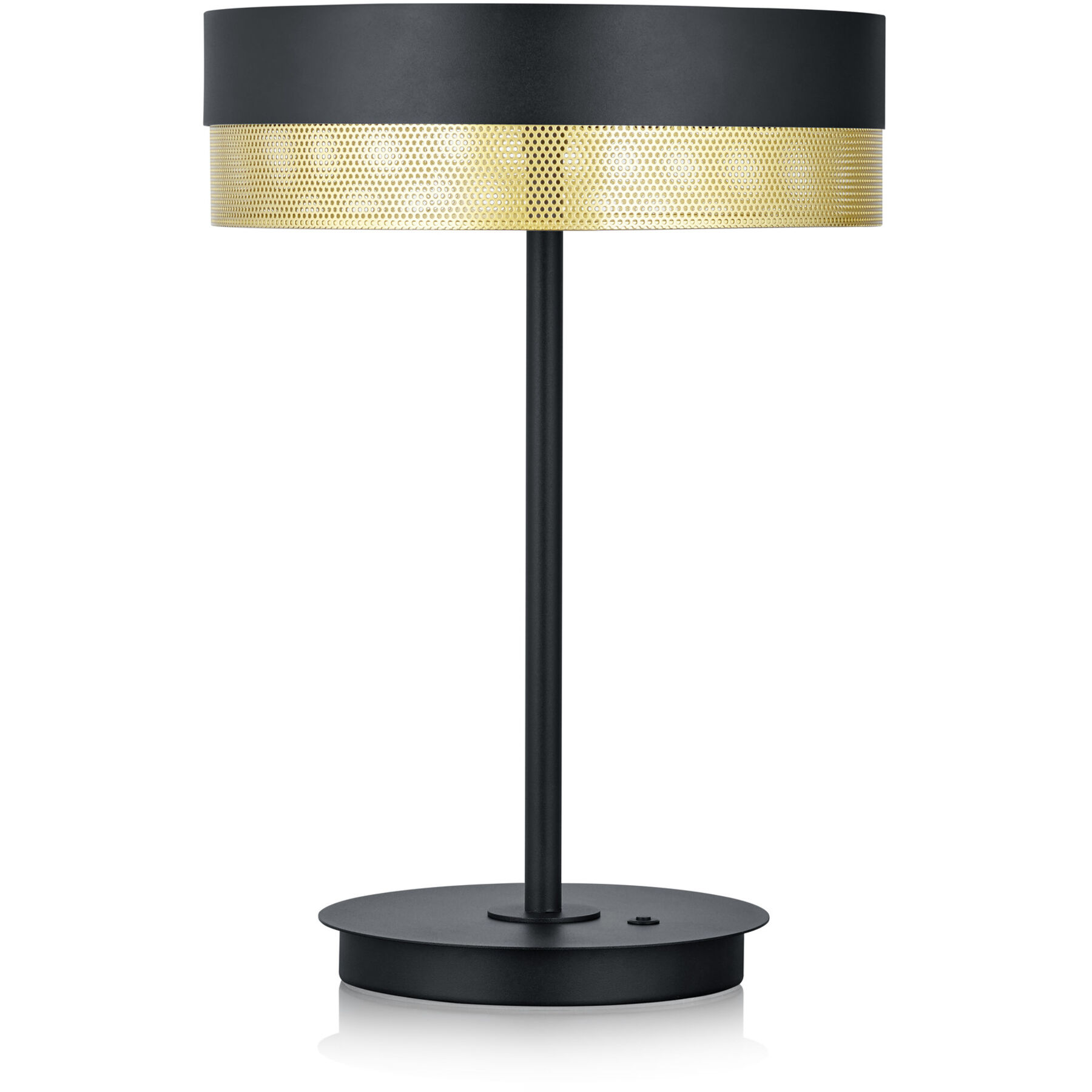 Tischlampe Hakam schwarz, gold Metall H 43 cm 3000 lm - LED - Lichtfarbe: Extra warmweiss - LED Energiesparlampen