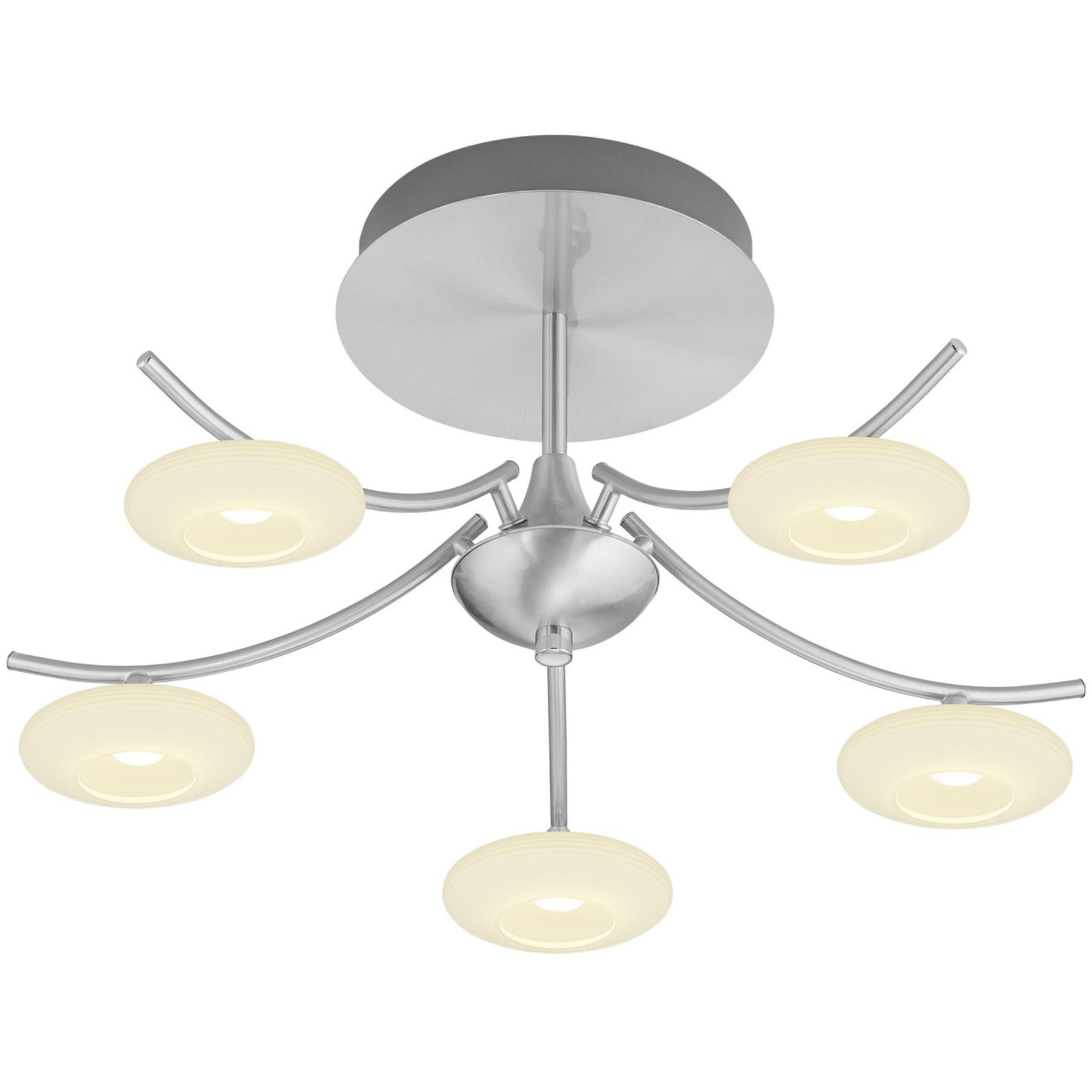 Deckenlampe Kari Nickel matt mit Chrom Metall 2500 lm B 53 cm - LED - Lichtfarbe: Extra warmweiss- LED Energiesparlampe