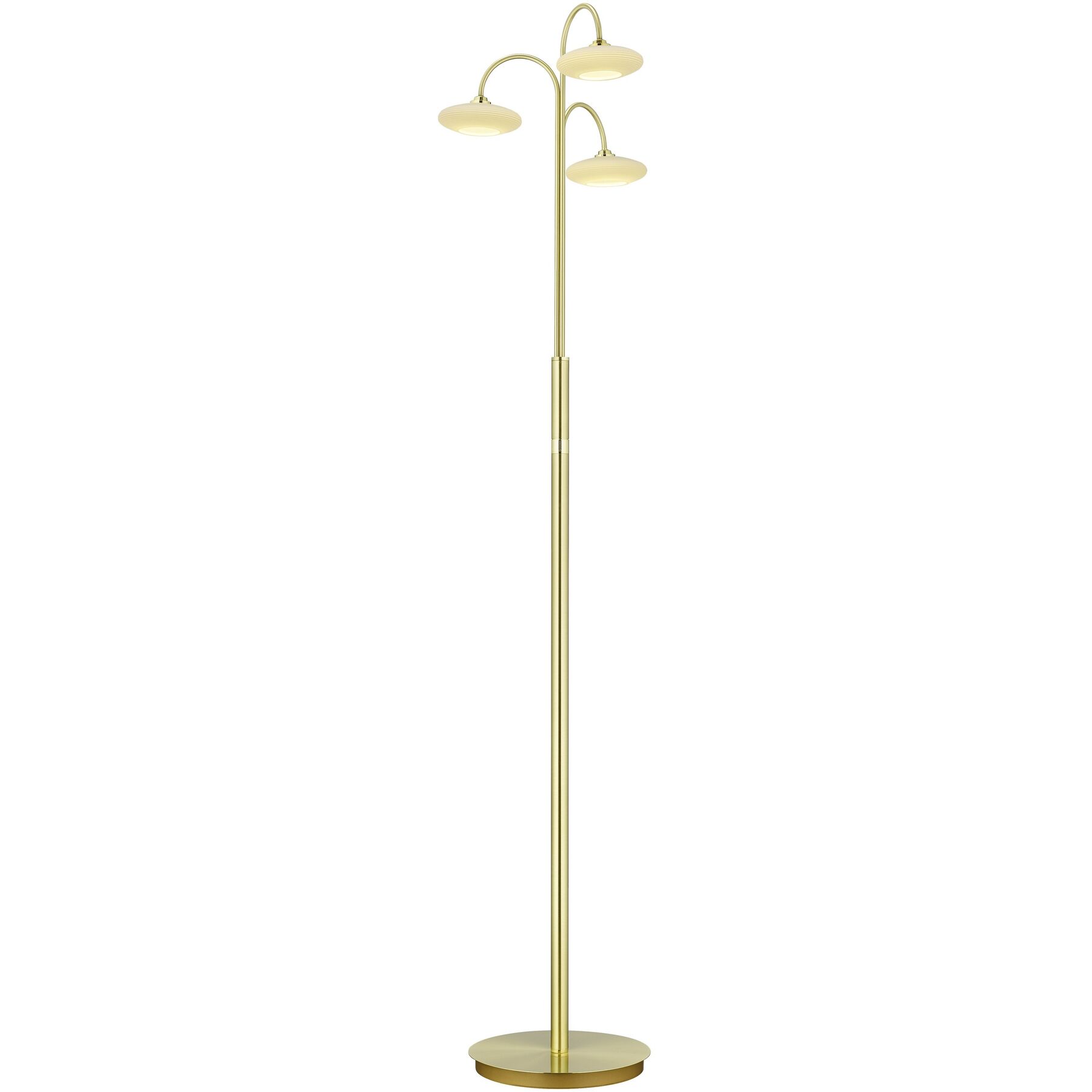 Stehlampe Kari Messing matt Metall 1500 lm H 150 cm - LED - Lichtfarbe: Extra warmweiss - LED Energiesparlampen