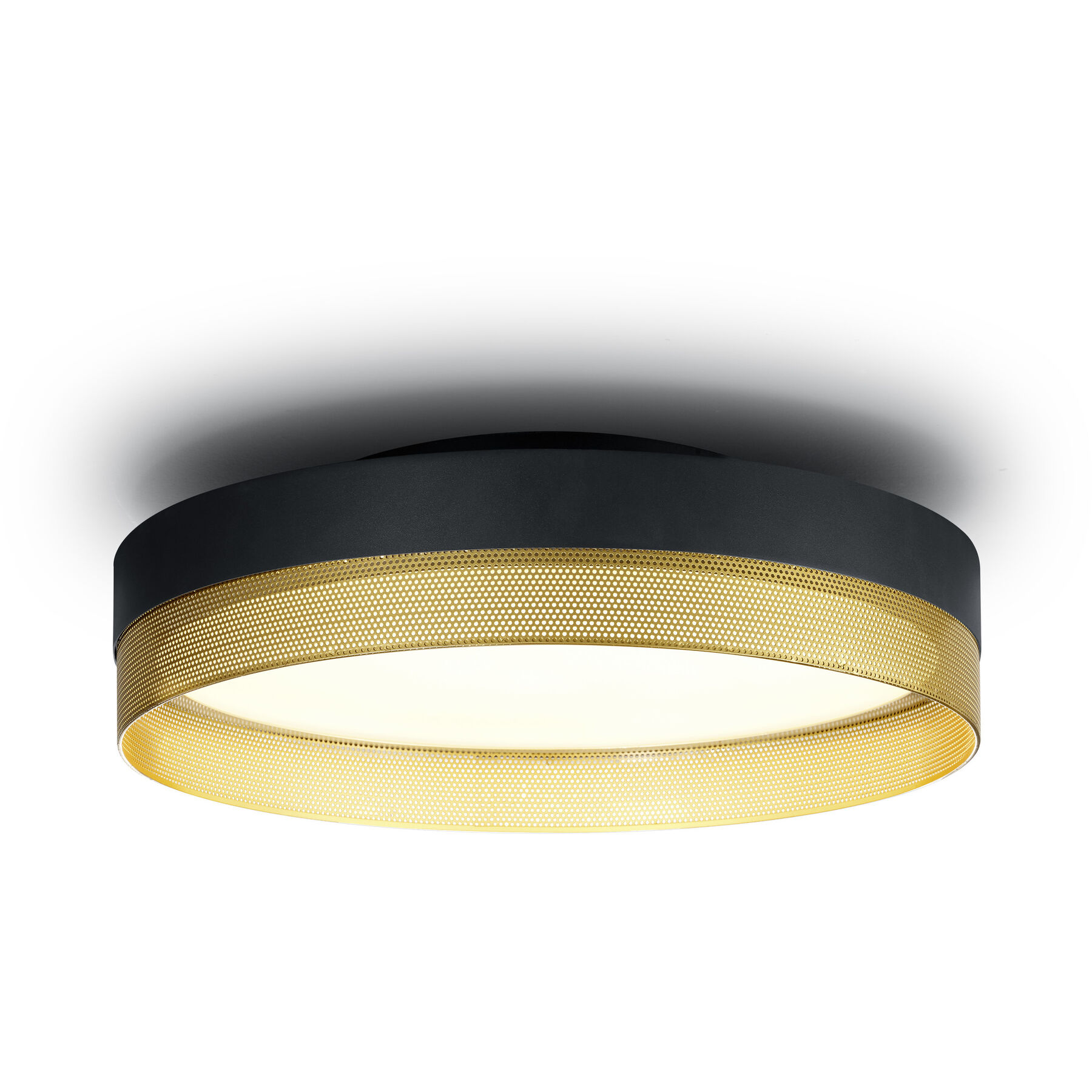 Deckenlampe Hakam schwarz-gold Metall 4200 lm B 45 cm - LED - Lichtfarbe: Extra warmweiss- LED Energiesparlampe