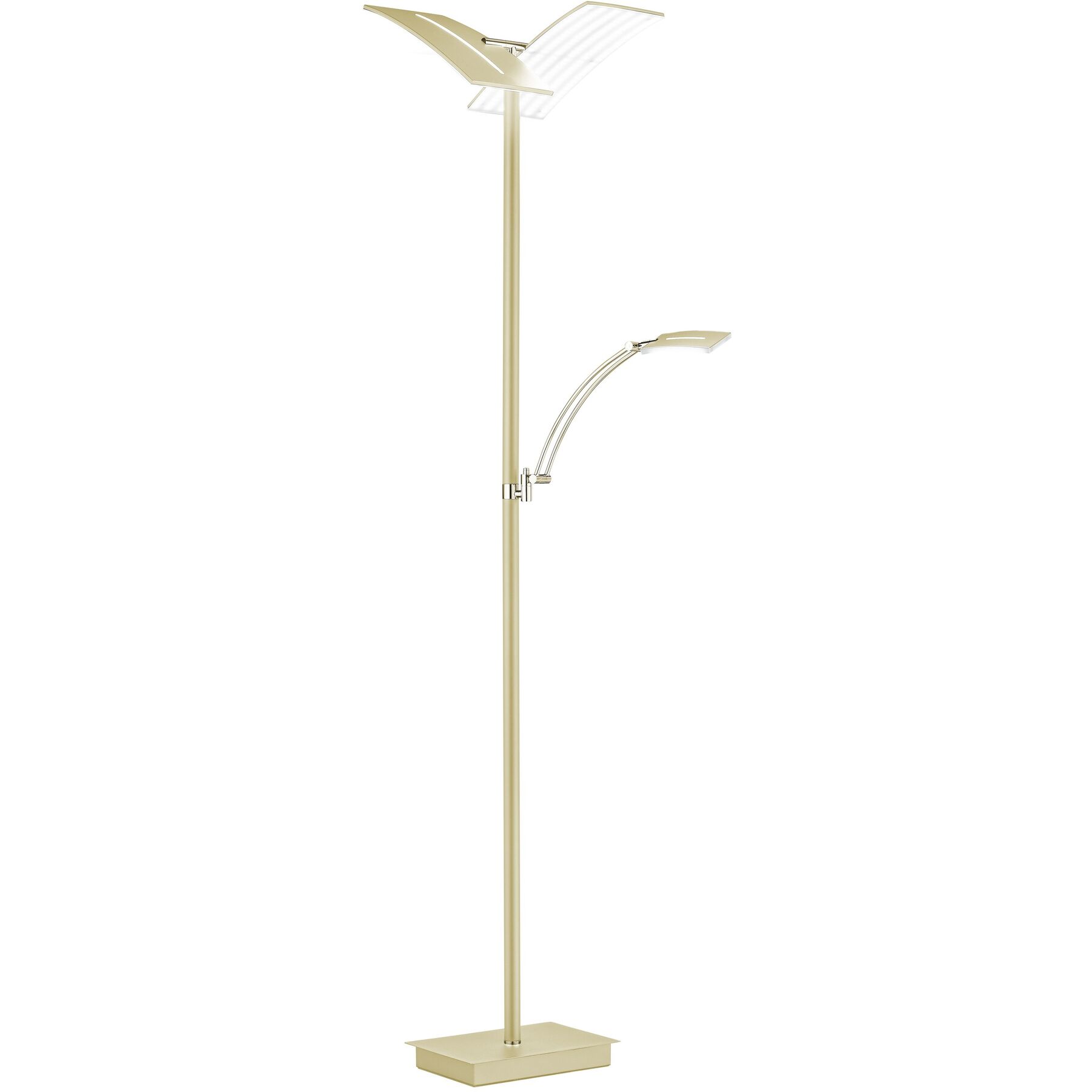 Stehlampe Collina Champagner Metall 4600 lm H 182 cm - LED - Lichtfarbe: Extra warmweiss - LED Energiesparlampen