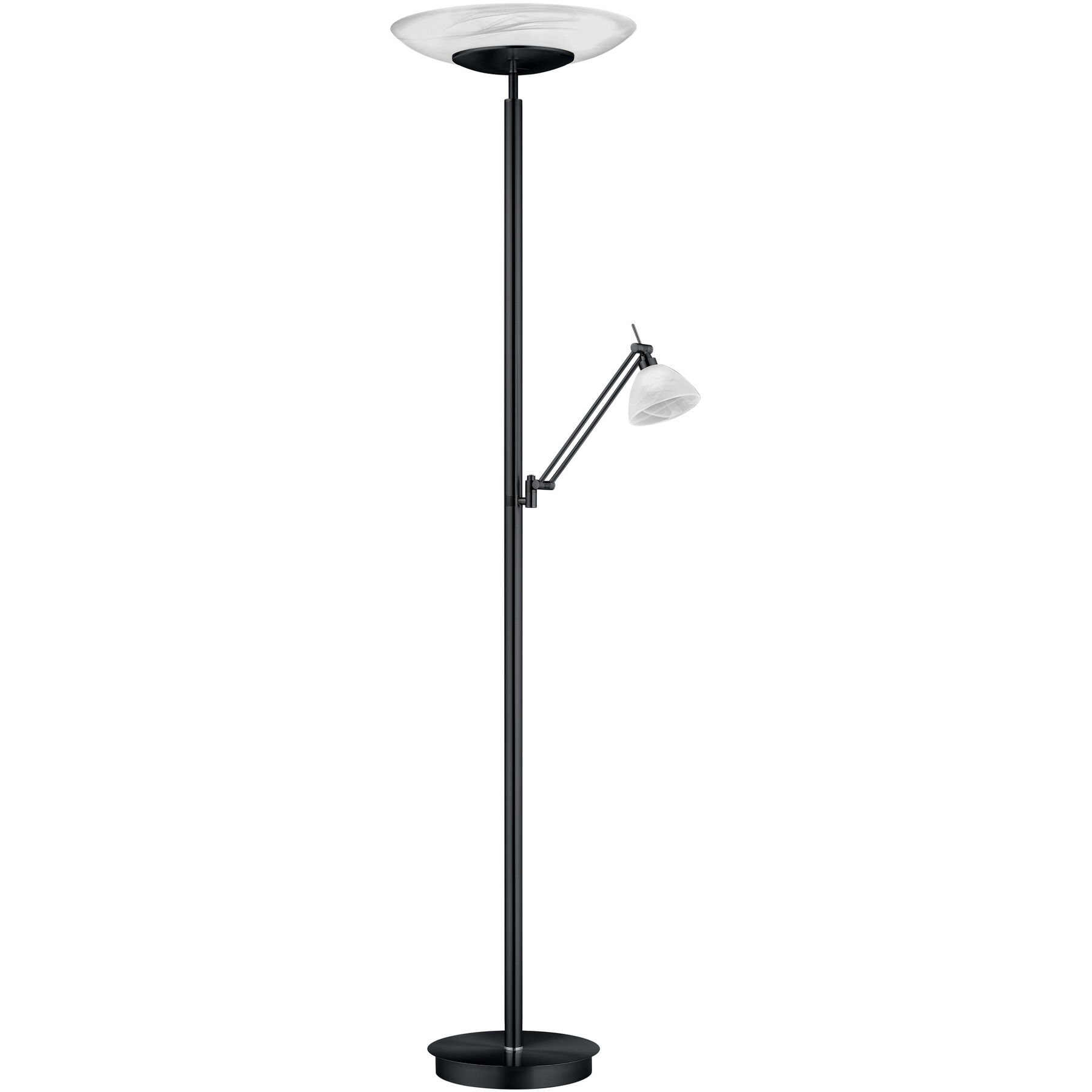 Stehlampe Oriano Schwarz Metall 4700 lm H 182 cm - LED - Lichtfarbe: Extra warmweiss - LED Energiesparlampen