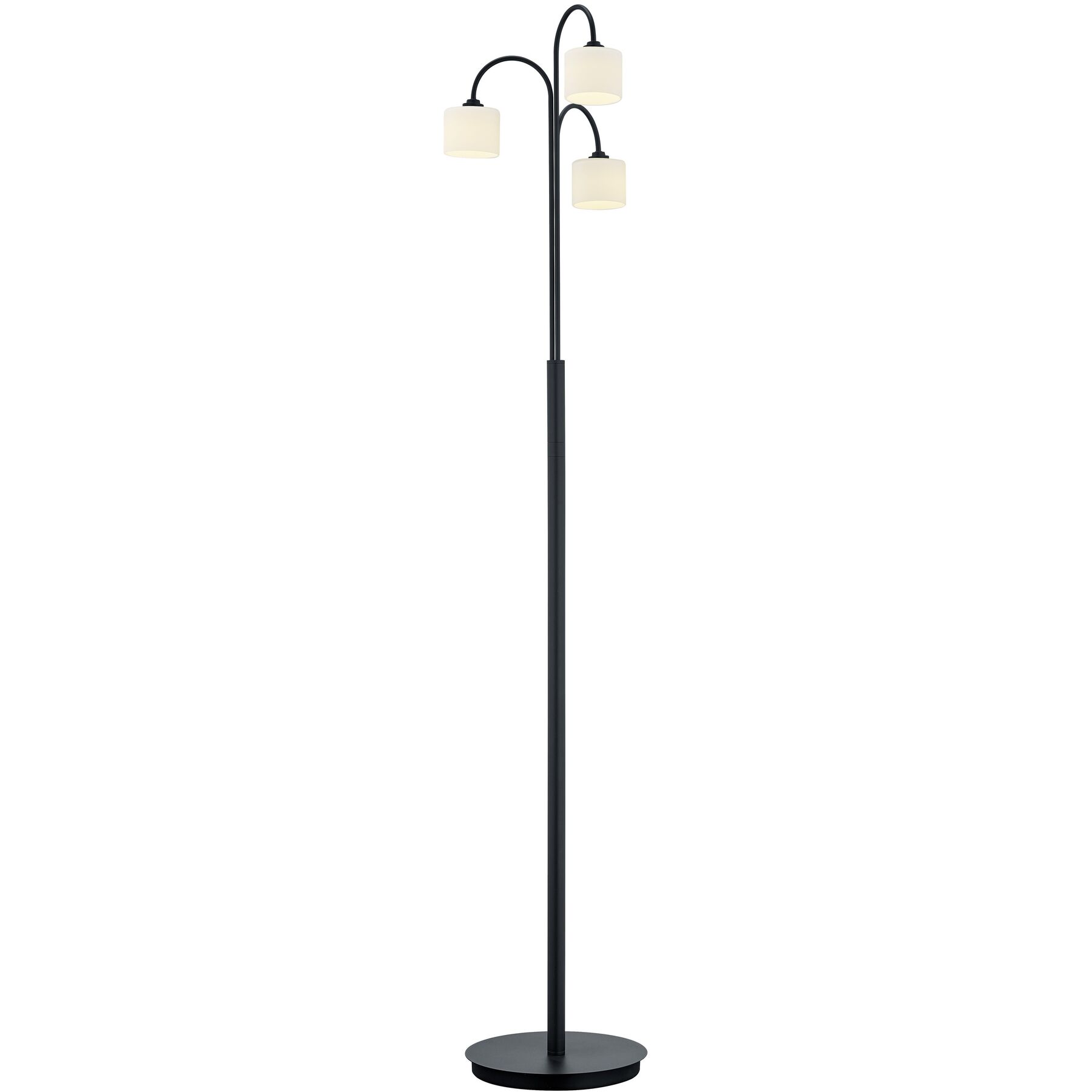 Stehlampe Anika Schwarz, Weiss Metall 1500 lm H 150 cm - LED - Lichtfarbe: Extra warmweiss - LED Energiesparlampen