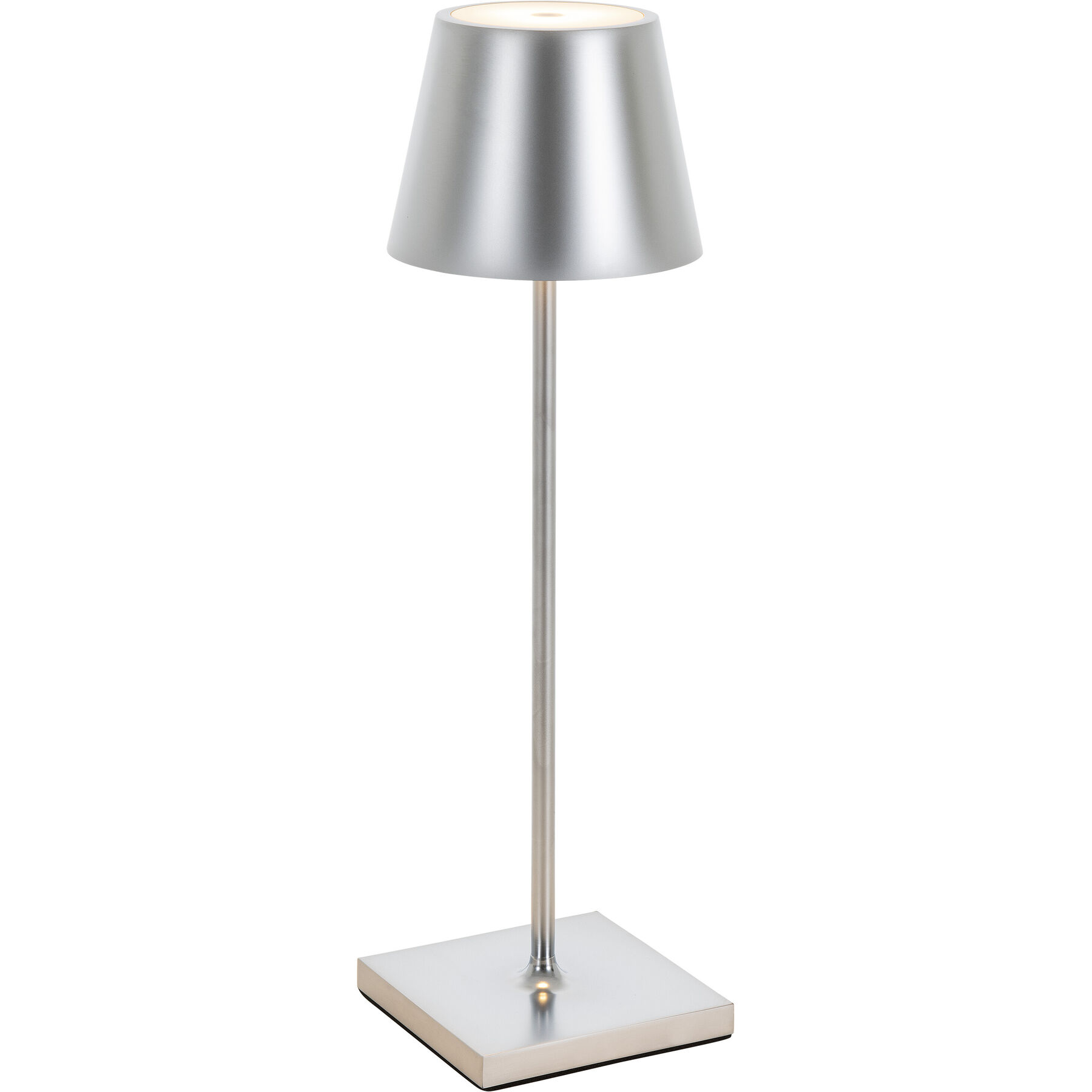 Tischlampe Aline Silber Aluminium/Kunststoff 11 cm 38 cm - Material: Aluminium, Kunststoff - LED - Lichtfarbe: Extra warmweiss - LED Energiesparlampen