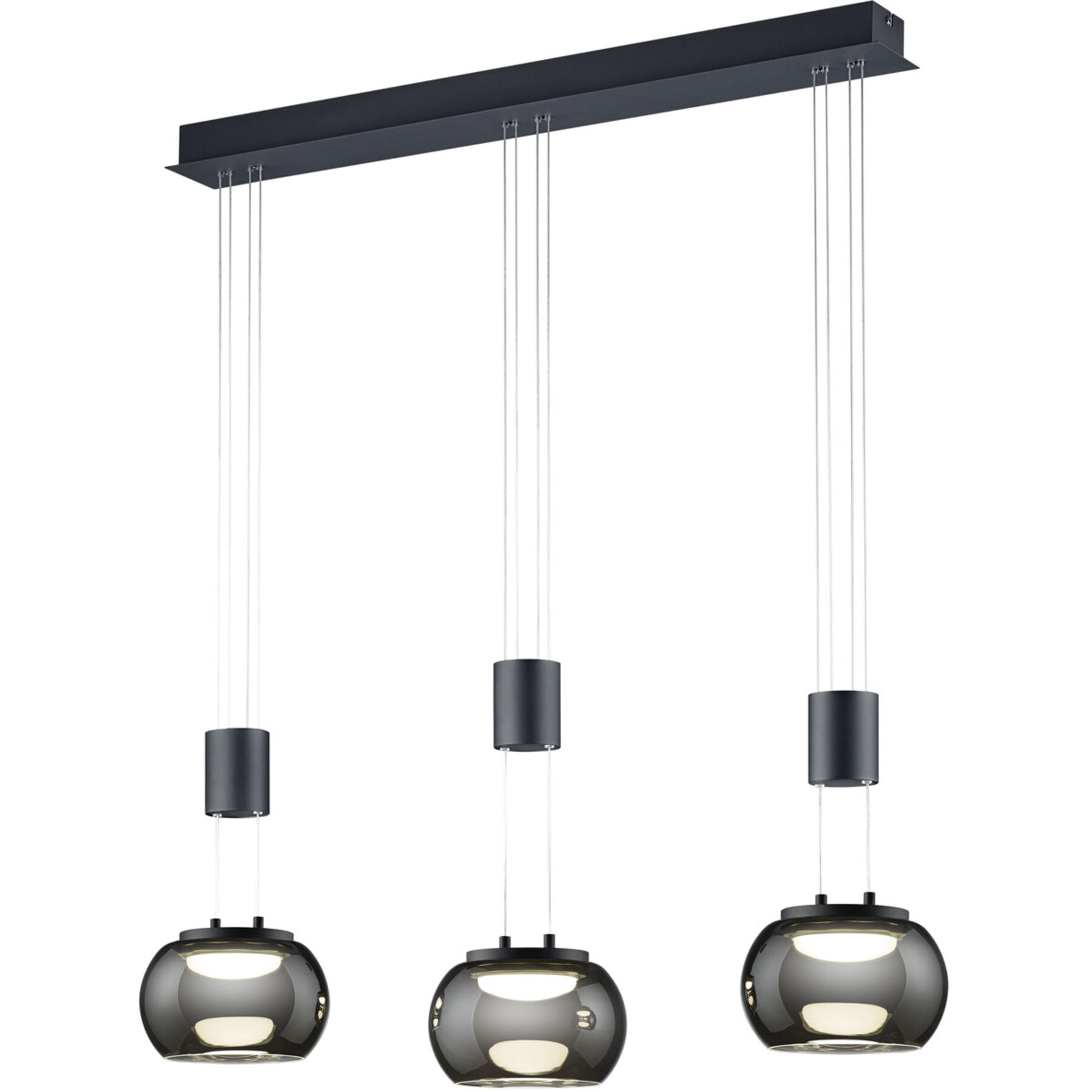 Pendellampe Magruela schwarz matt Aluminium Dimmbar B 82 cm - LED - Lichtfarbe: Warmweiss - LED Energiesparlampen