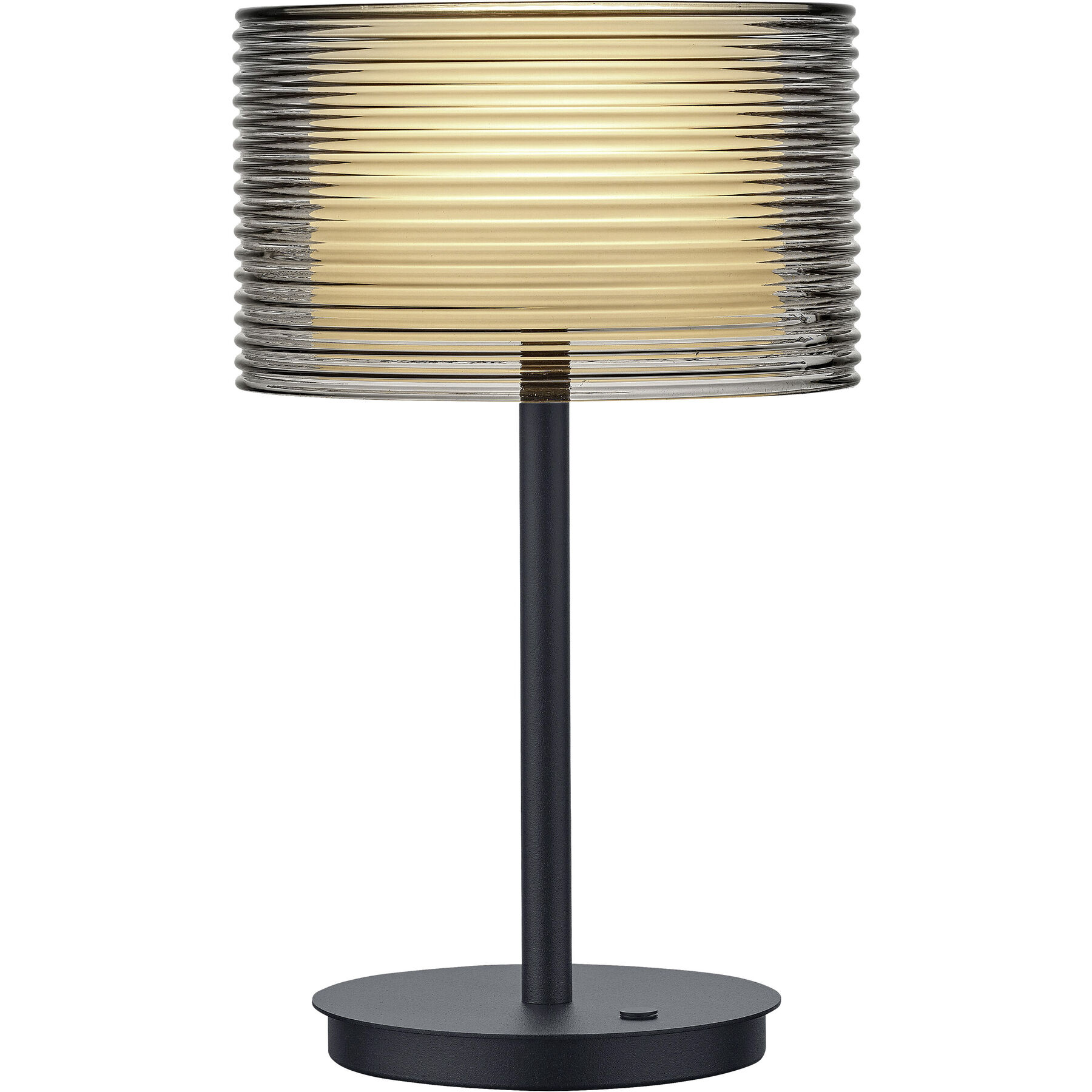 Designer-Tischlampe Bankamp Grand Groove schwarz dimmbar D 20 cm H 34 cm - LED - Lichtfarbe: Extra warmweiss - Material: Aluminium- LED