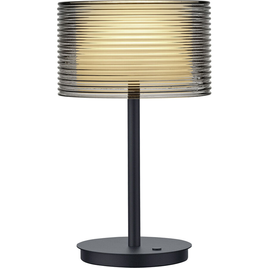 Designer-Tischlampe Bankamp Grand Groove schwarz dimmbar D 20 cm H 34 cm - LED - Lichtfarbe: Extra warmweiss - Material: Aluminium- LED