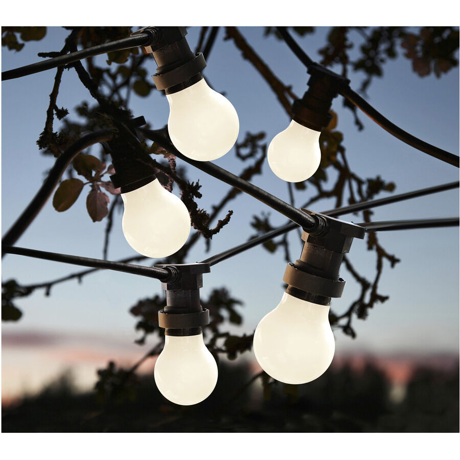 Catena luminosa per decorazioni da festa, plastica nera, bianco caldo (2800 - 3200 Kelvin), 1000 cm