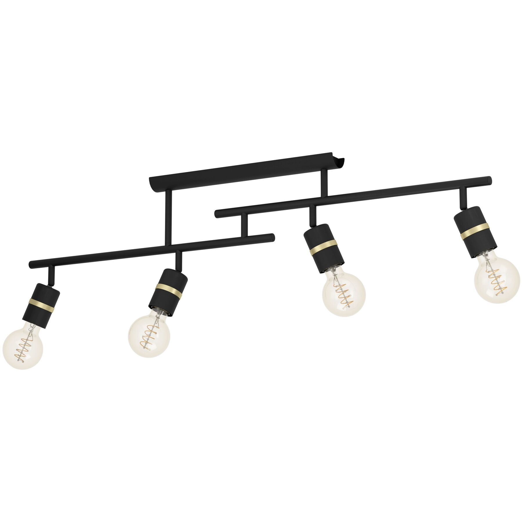 Eglo Deckenlampe Lurone Schwarz/messing Stahl B 5 cm