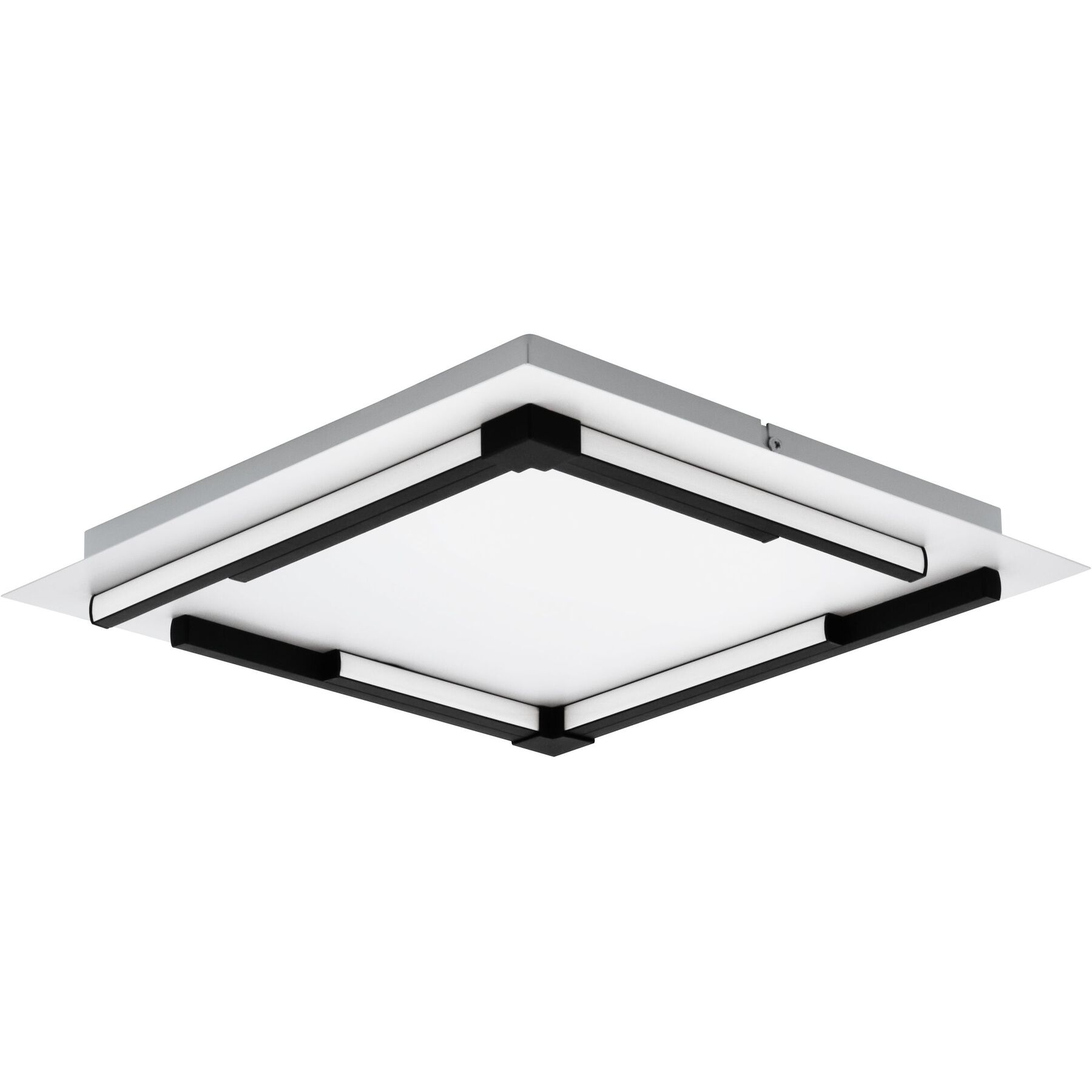 Eglo Deckenlampe Zampote Schwarz/weiss Aluminium/Stahl 3300 lm Dimmbar B 38 cm - LED - Lichtfarbe: Warmweiss - LED Energiesparlampen