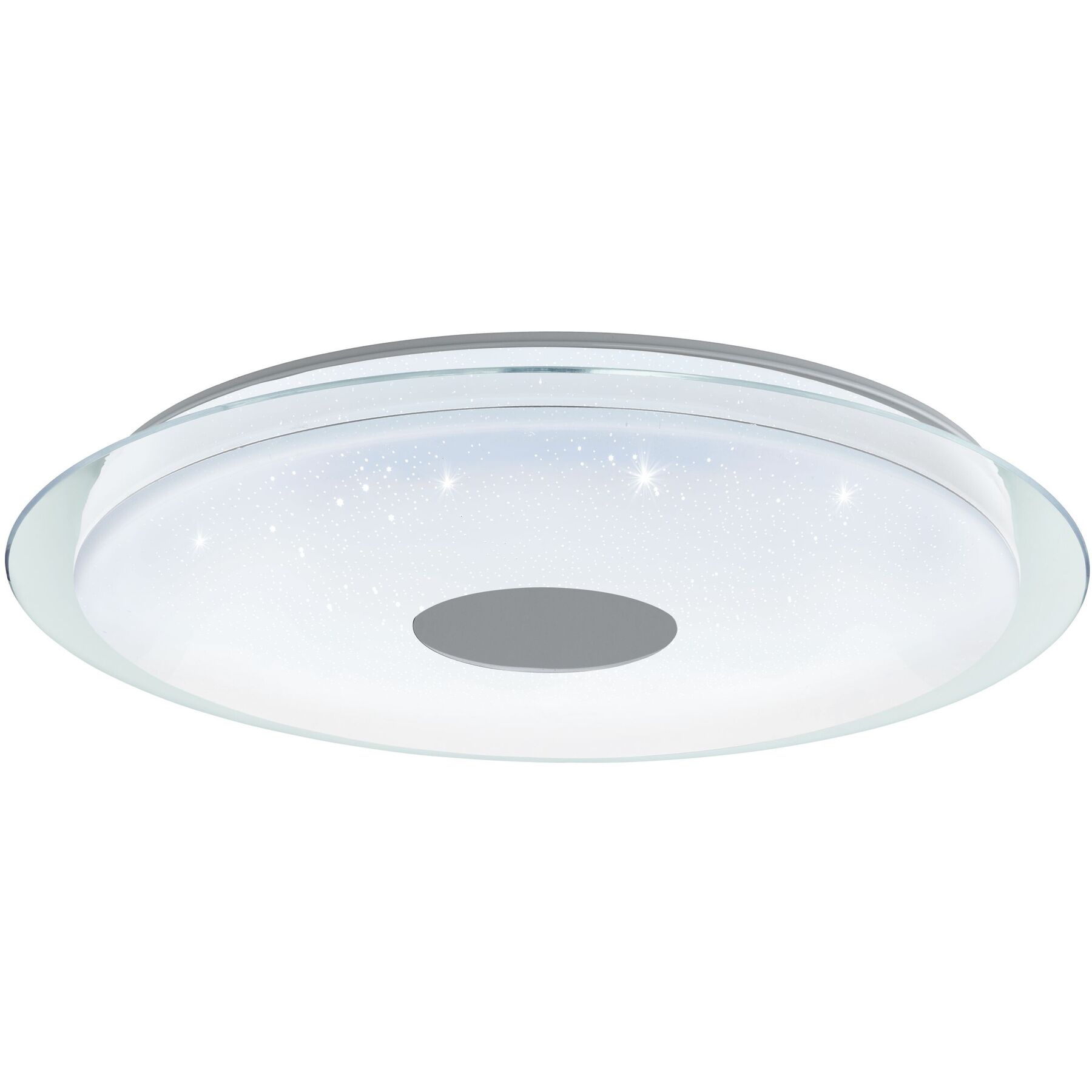 Eglo Deckenlampe Lanciano-Z Weiss/transparent Stahl 5350 lm Dimmbar B 77 cm - LED - Lichtfarbe: Extra warmweiss - Kaltes Tagesweiss - LED Energiesparlampen