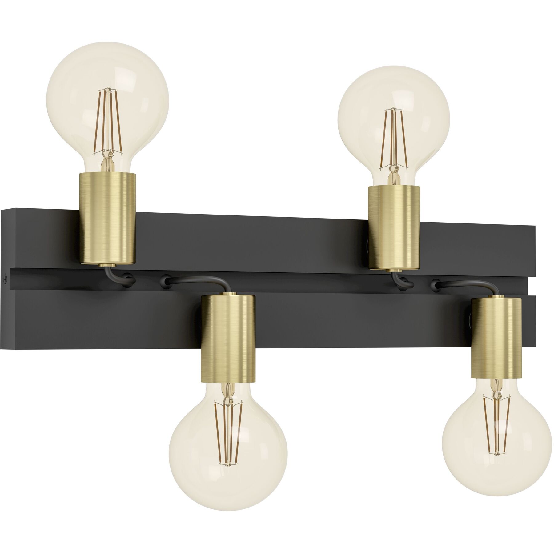 Eglo Wandlampe Macchione Schwarz/messing Stahl