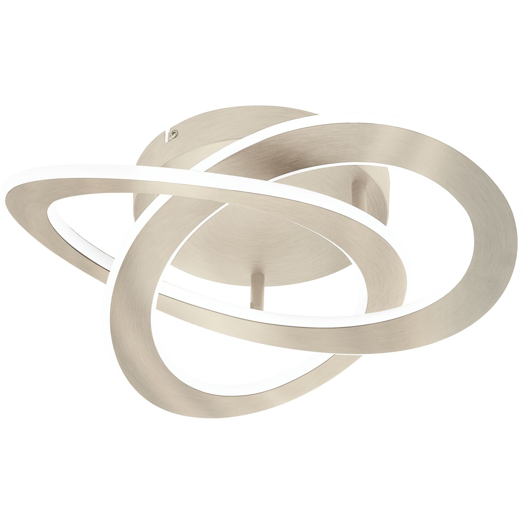 Eglo Deckenlampe Rolimare Nickel matt Aluminium 5500 lm B 40 cm - LED - Lichtfarbe: Helles Neutralweiss- LED Energiesparlampe