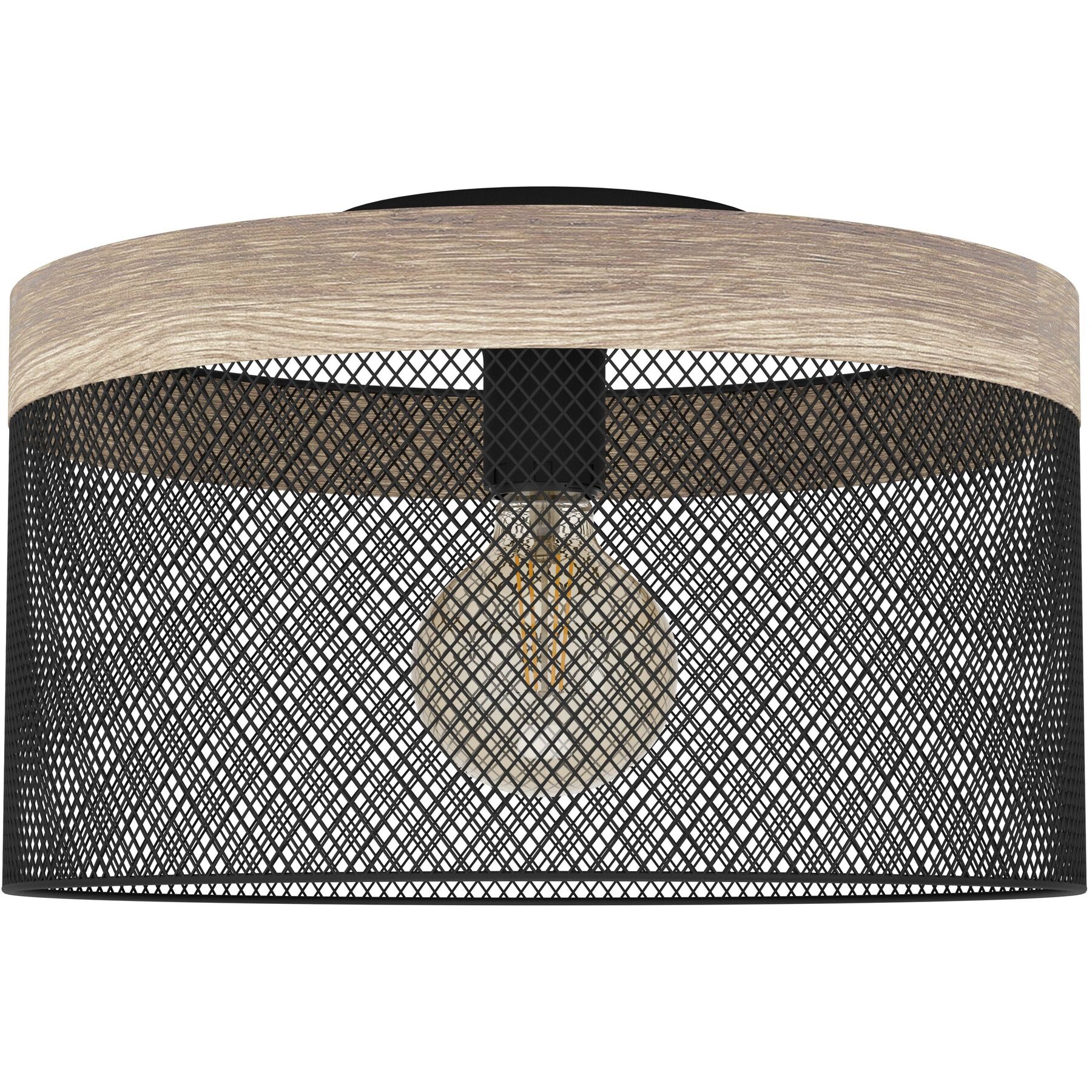 Eglo Deckenlampe Kilnsdale Braun/schwarz Holz/Stahl B 38 cm