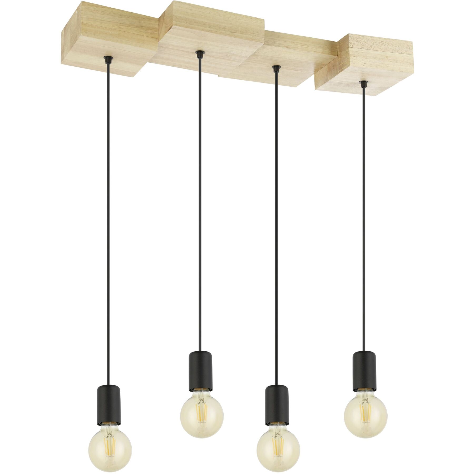 Eglo Pendellampe Halkin Braun/schwarz Holz/Stahl B 25 cm
