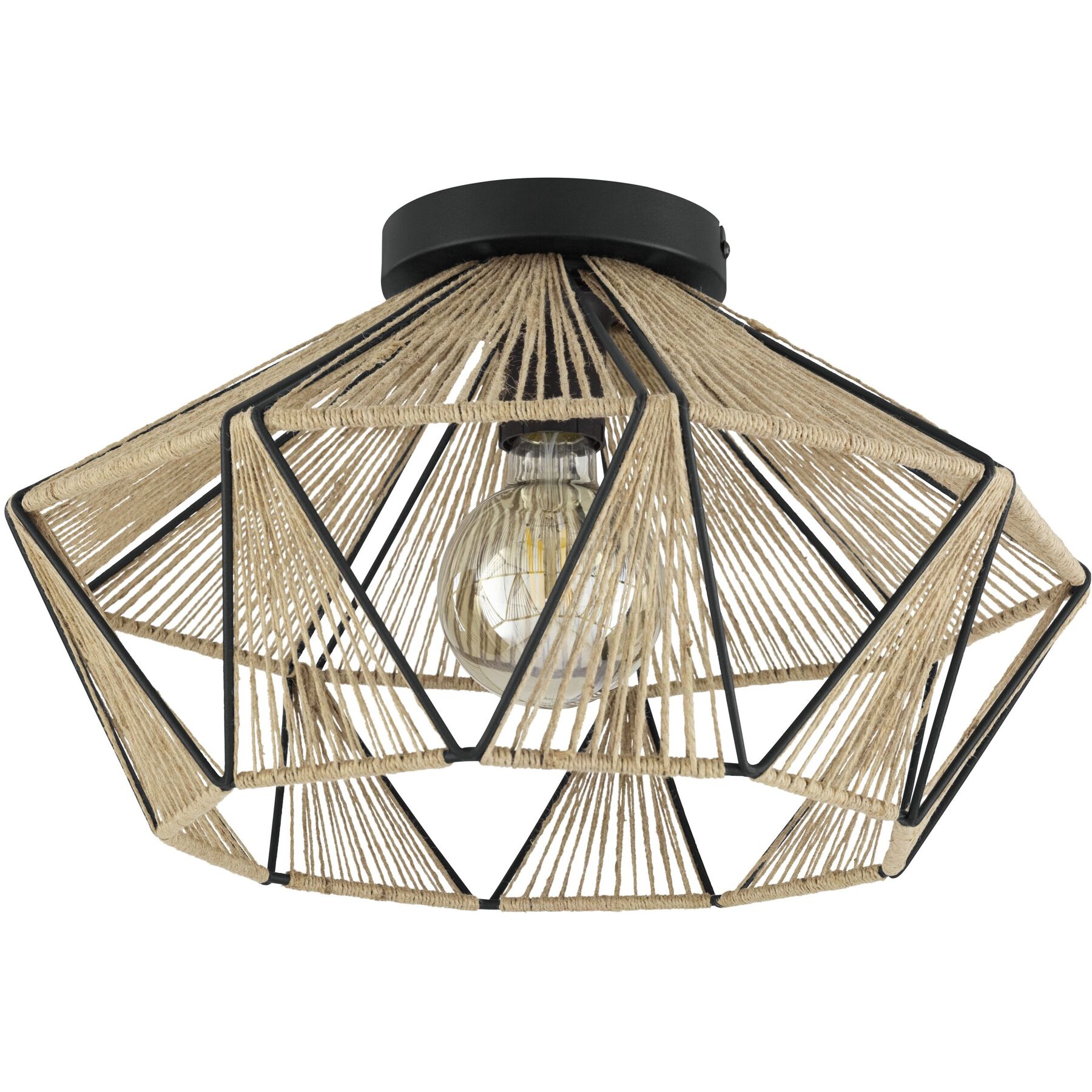 Eglo Deckenlampe Adwickle Schwarz Stahl B 44.5 cm