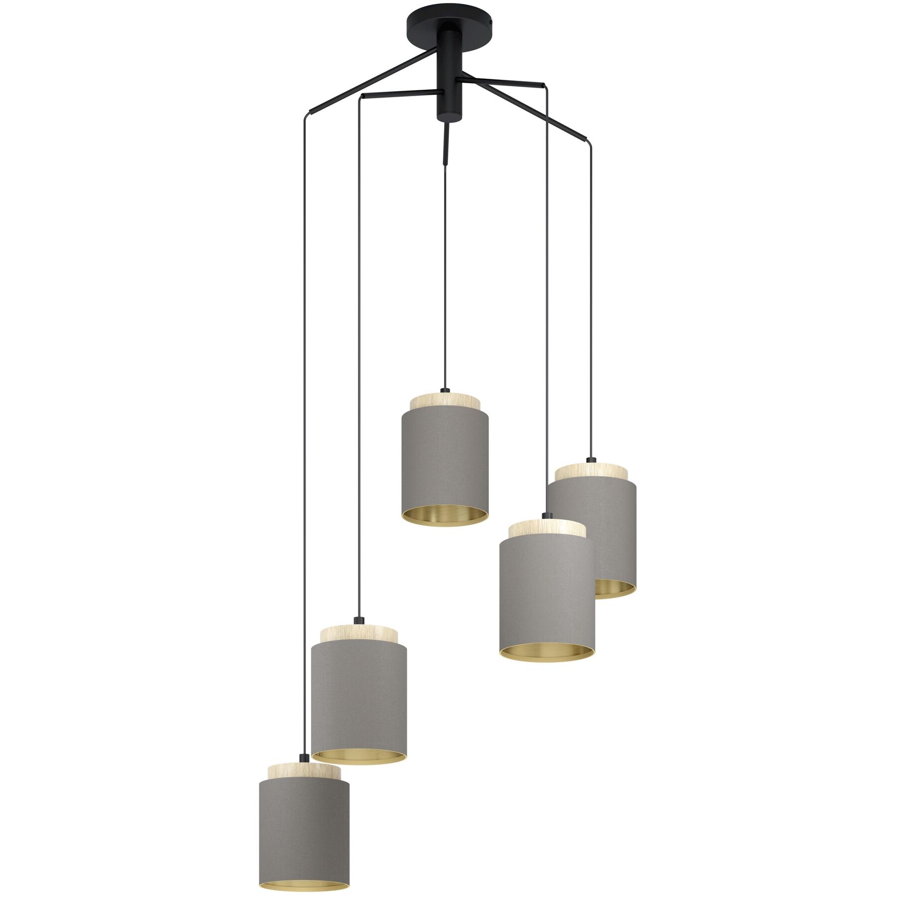 Eglo Pendellampe Albariza Braun/schwarz Holz/Stahl B 70 cm