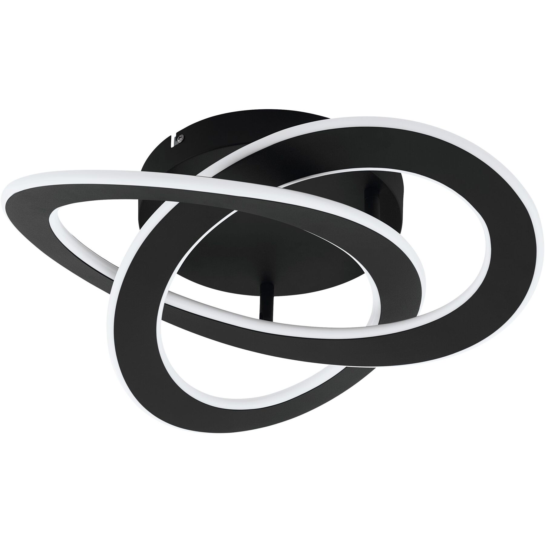 Eglo Deckenlampe Rolimare Schwarz Aluminium 5500 lm B 40 cm - LED - Lichtfarbe: Helles Neutralweiss- LED Energiesparlampe