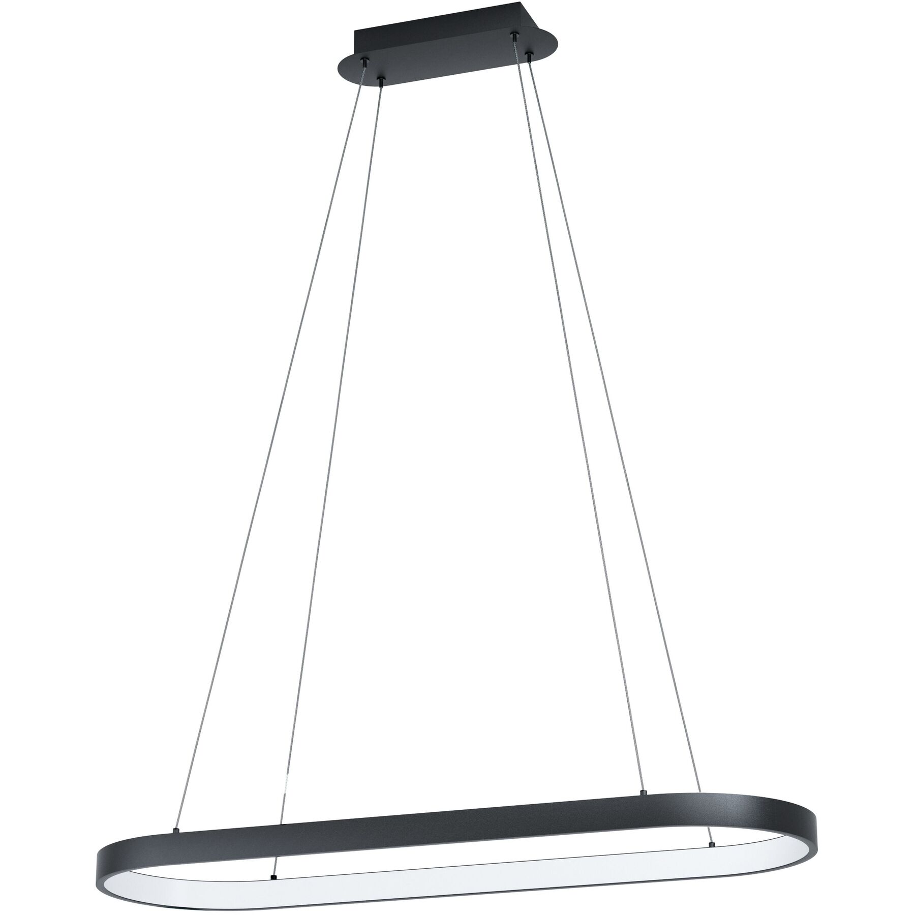 Eglo Pendellampe Codriales Schwarz Stahl 4000 lm Dimmbar B 30 cm - LED - Lichtfarbe: Warmweiss- LED Energiesparlampe