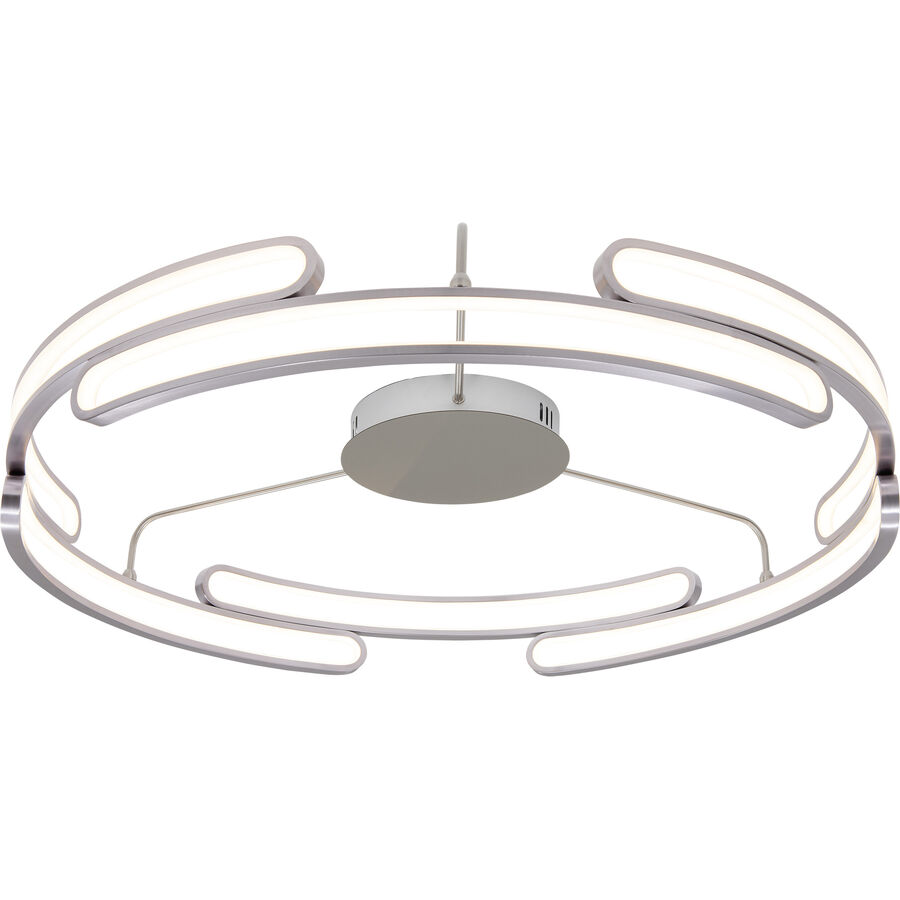 Deckenlampe Juba Grau Metall/Kunststoff 80 cm 15 cm – Farbe: Nickel matt – LED – Lichtfarbe: Extra warmweiss – Helles Neutralweiss – Deckenlampe- LED