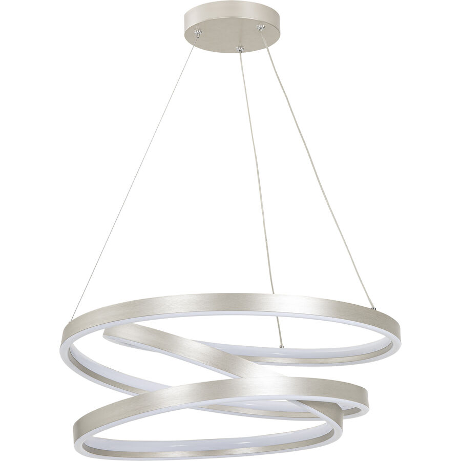 Pendellampe Arade Silber Kunststoff/Metall 60 cm 120 cm – LED – Lichtfarbe: Extra warmweiss – Material: Metall/Kunststoff – Pendellampe- LED