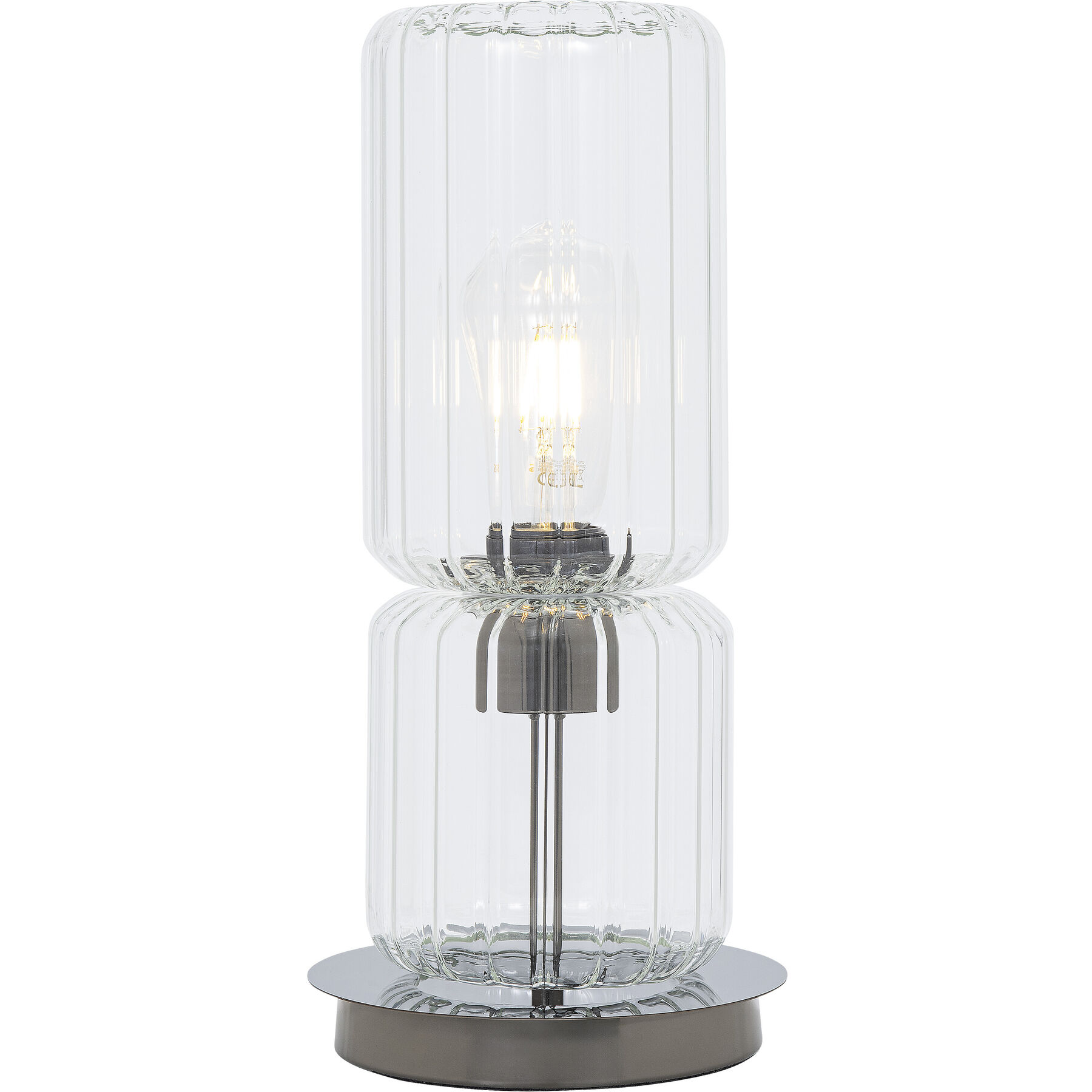 Tischlampe Harmon anthrazit Metall/Glas H 36 cm
