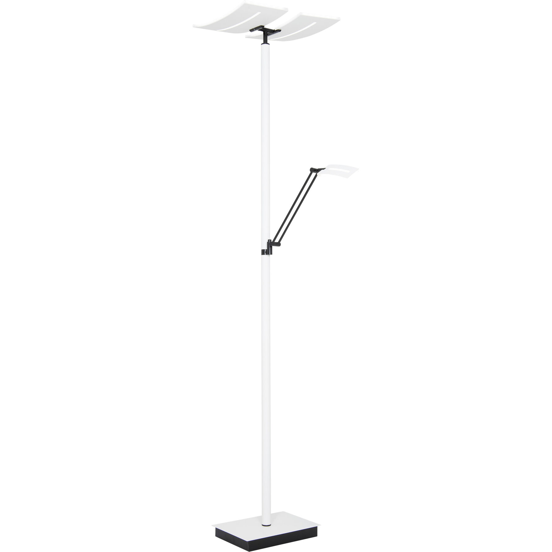 Stehlampe Yuna Weiss Aluminium/Eisen 4200 lm Dimmbar H 185 cm - LED - Lichtfarbe: Warmweiss - Kaltes Tagesweiss - LED Energiesparlampen