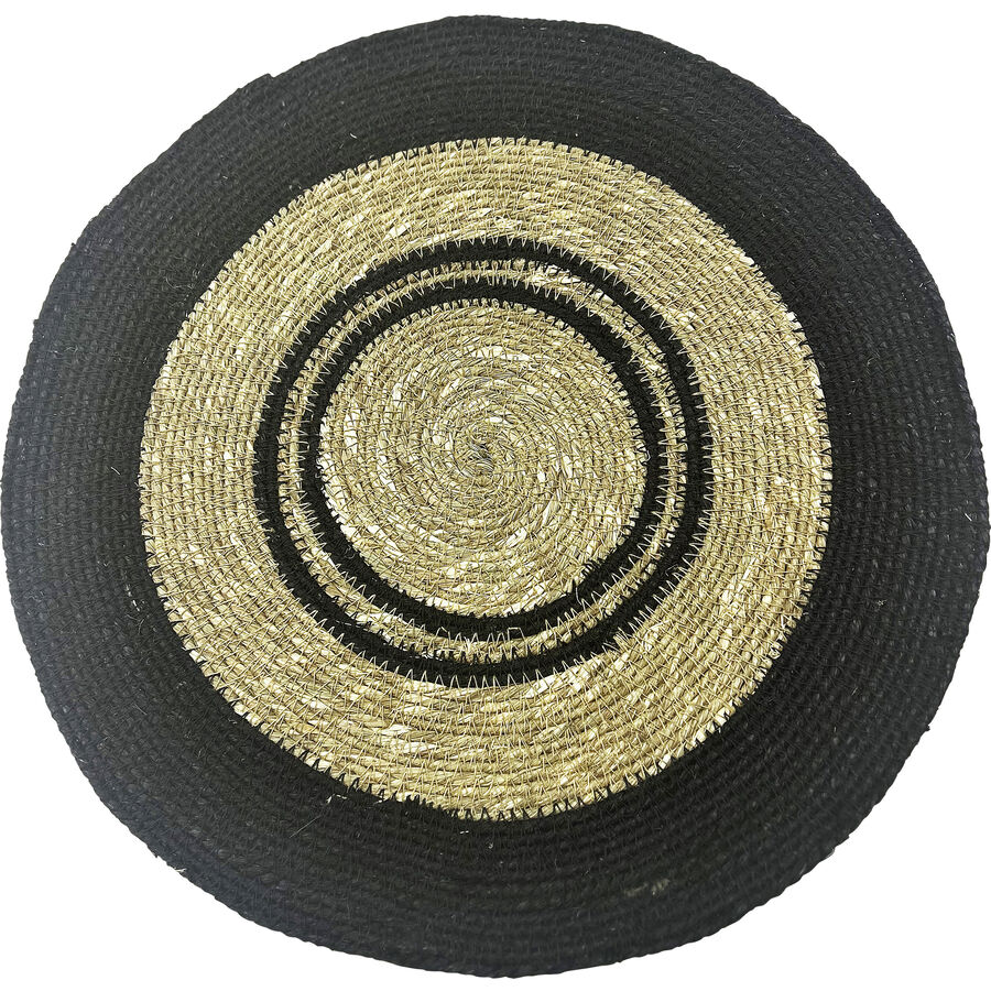 Tischwäsche Amy natur/schwarz Jute Rund B 35 cm