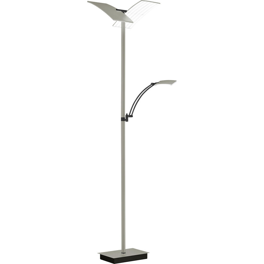 Stehlampe Lumiel Grau Aluminium/Eisen 182 cm