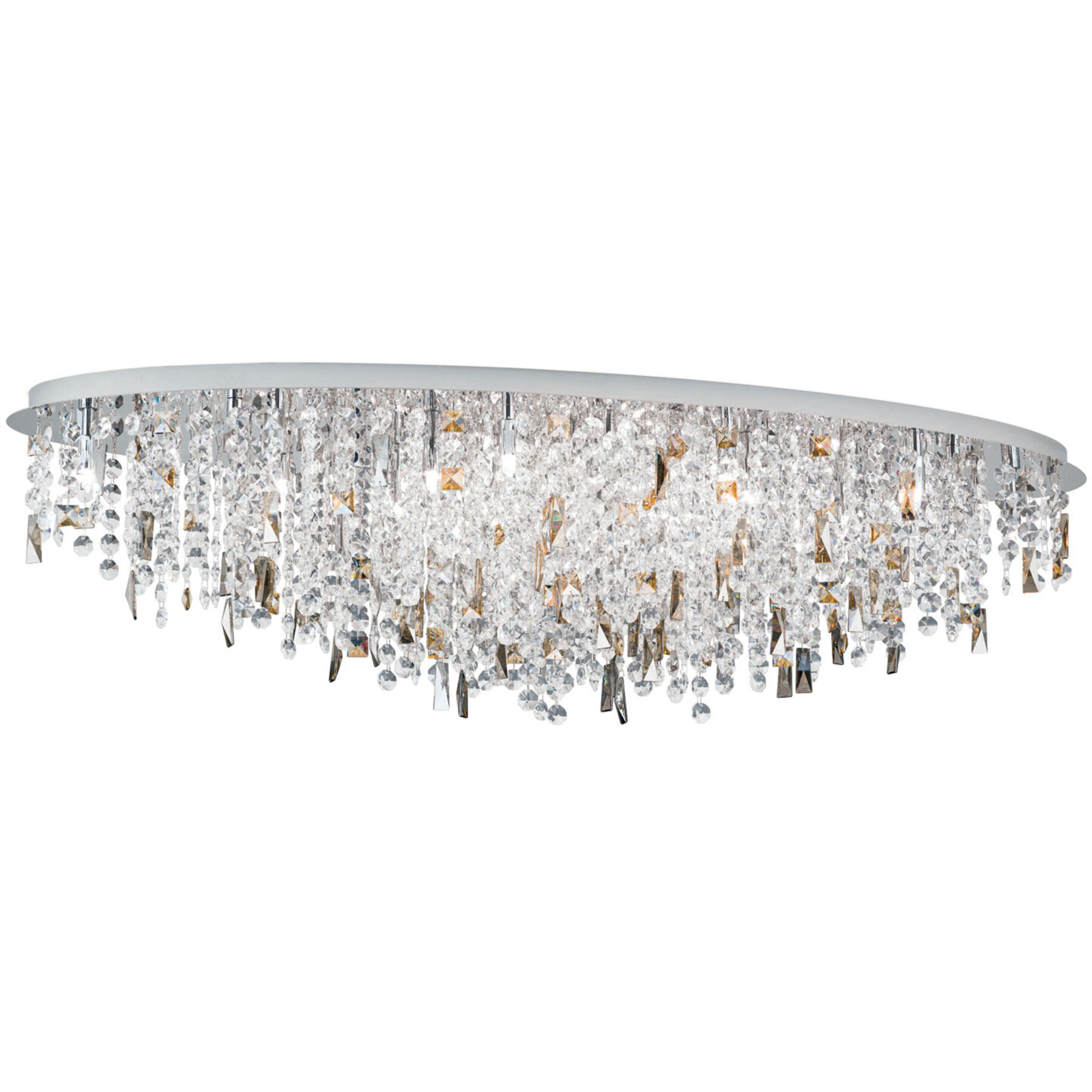 Briamond Deckenlampe Crystalriver Chrom/klar Stahl/Kristall B 120 cm