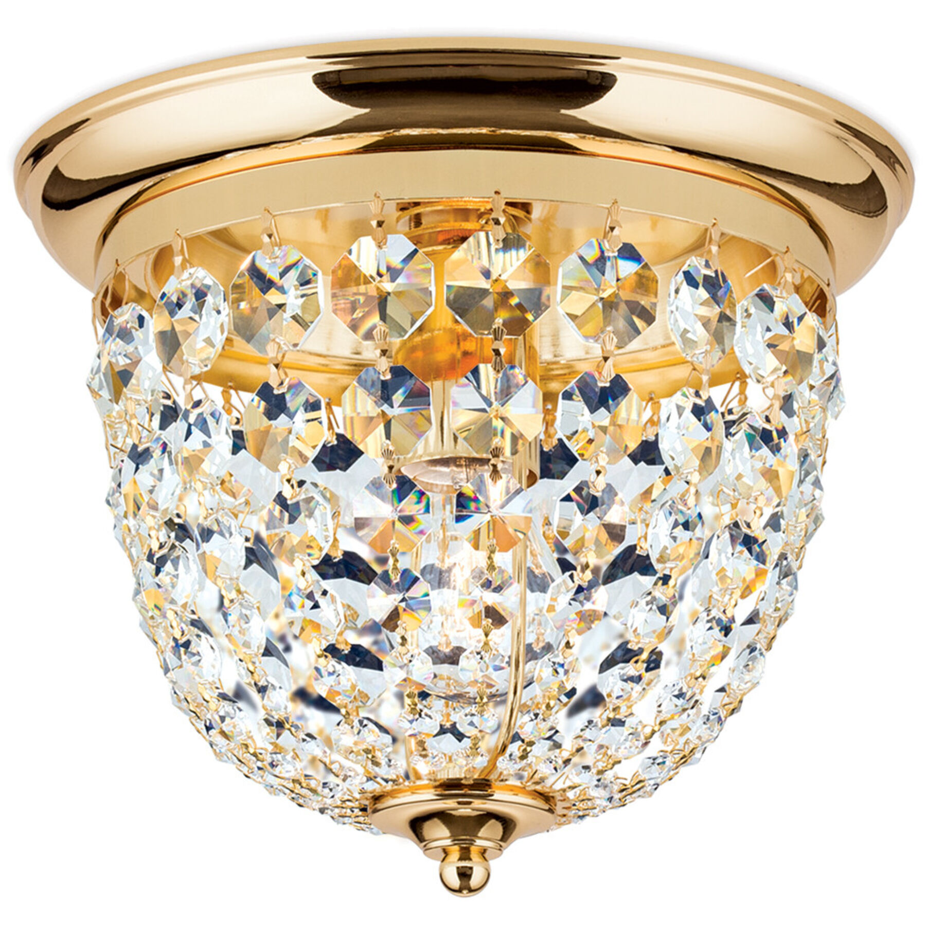 Briamond Deckenlampe Plafond gold/transparent Messing/Kristall B 26 cm