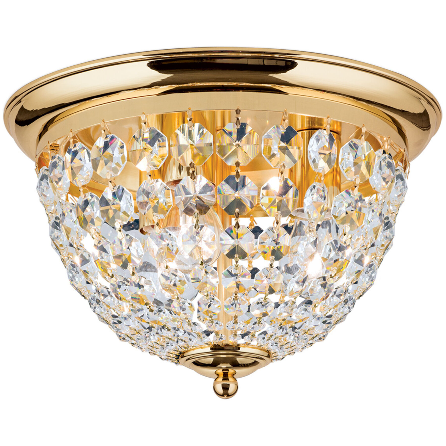 Briamond Deckenlampe Plafond gold/transparent Messing/Kristall B 35 cm