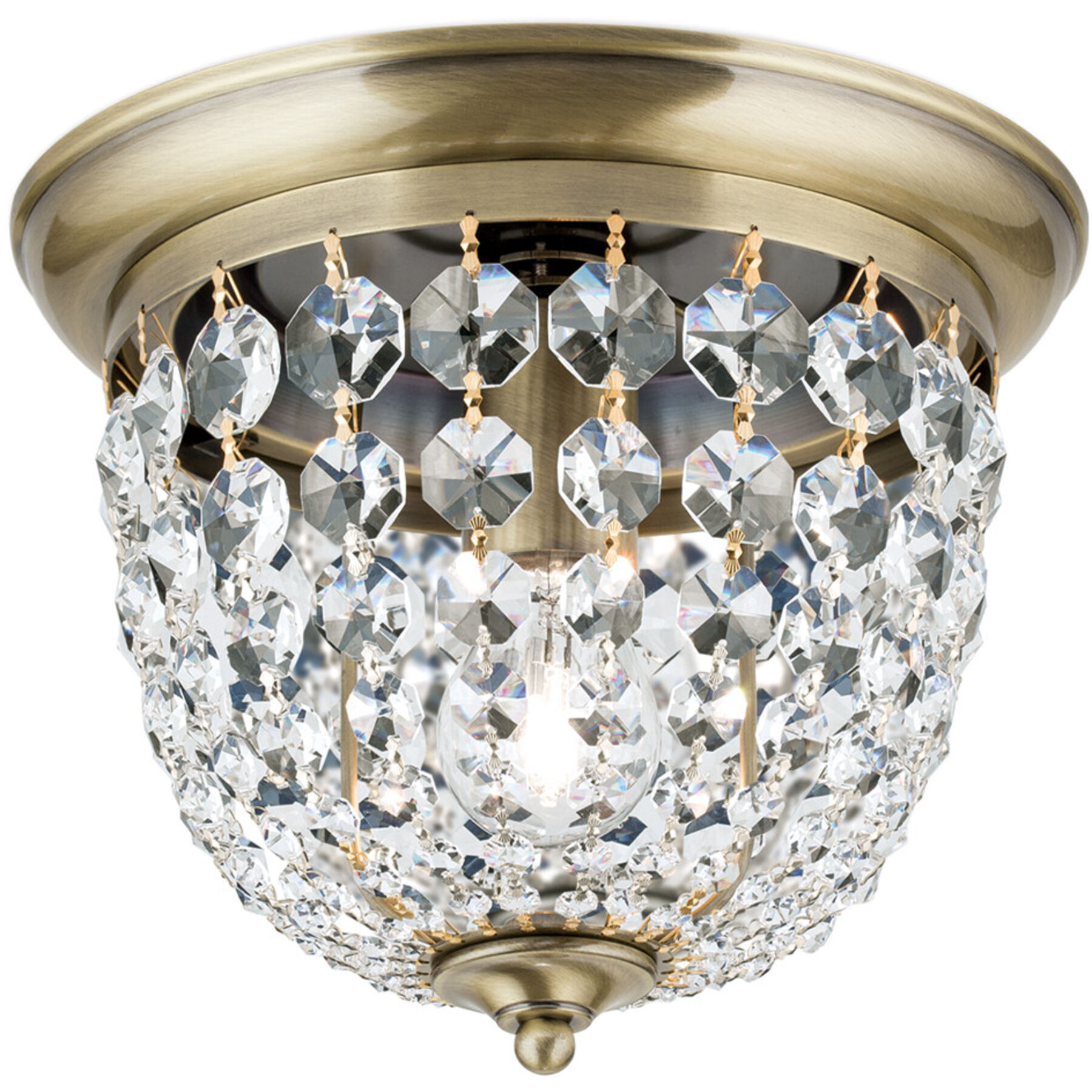 Briamond Deckenlampe Plafond Patina Messing/Kristall B 26 cm