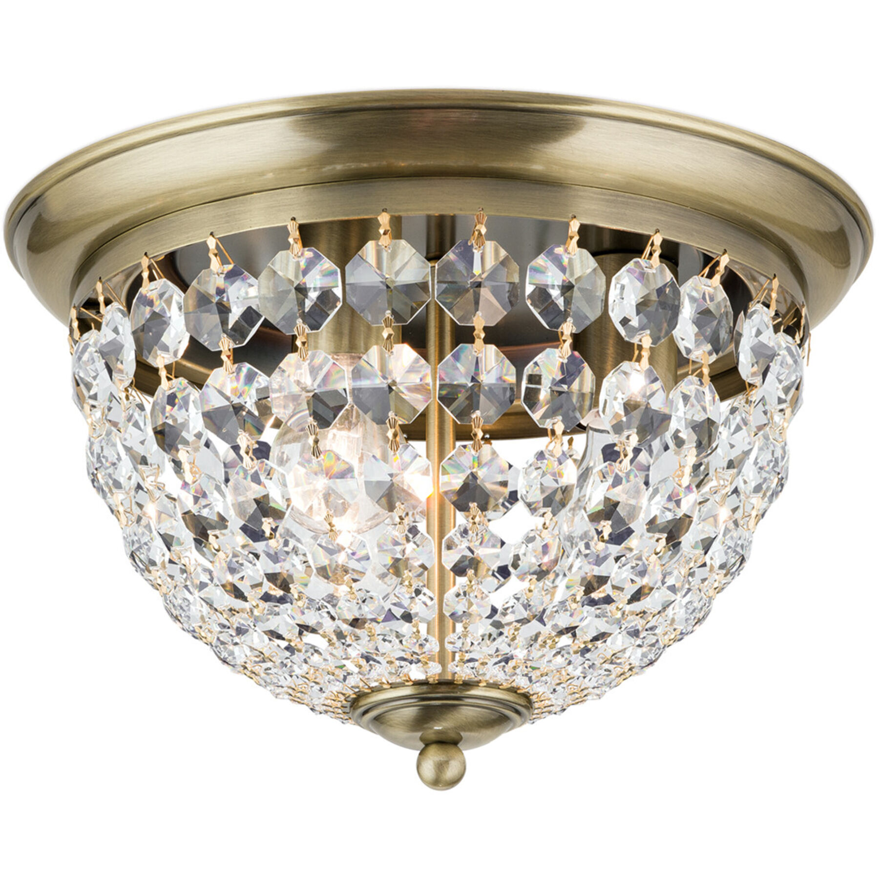 Briamond Deckenlampe Plafond Patina Messing/Kristall B 35 cm