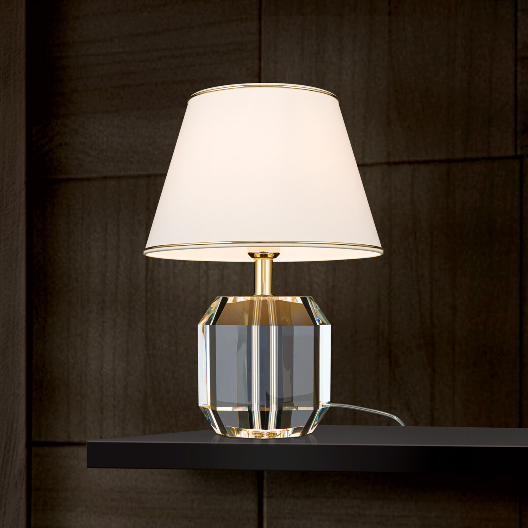 Briamond Tischlampe Alexis gold/transparent Stahl/Kristall H 46 cm