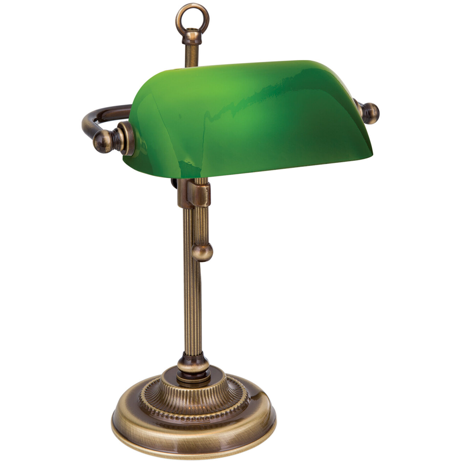 Briamond Tischlampe Harvard patina/grün Messing/Glas H 32 cm