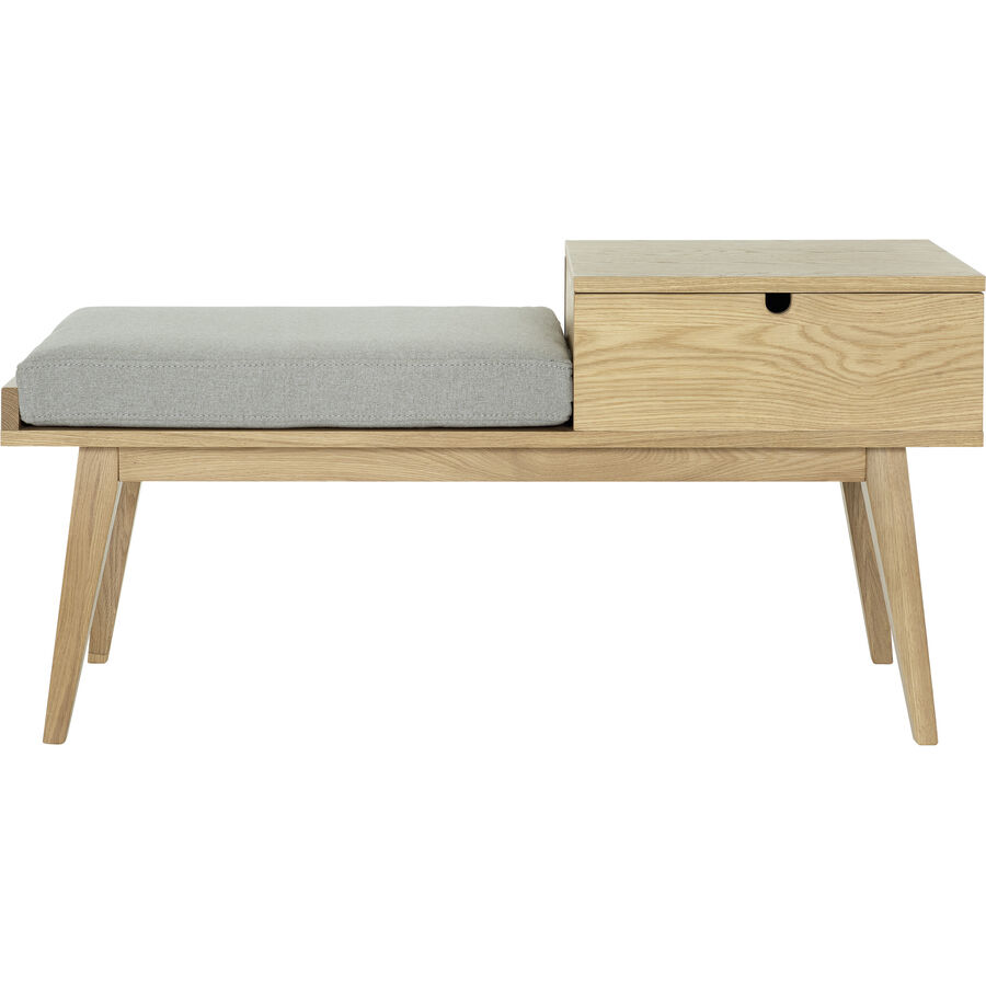 Panca per scarpe Lina Marrone Legno 110 cm 55 cm - Colore: Rovere - Materiale: Quercia - Panca per scarpe