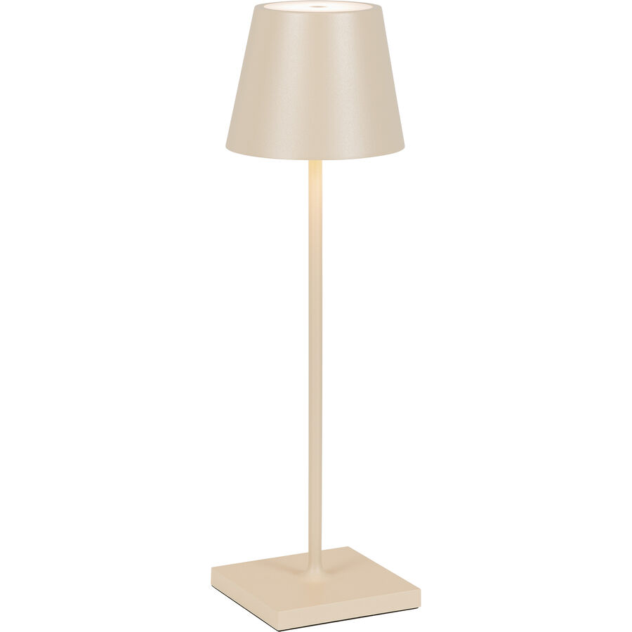 Tischlampe Aline Beige Aluminium/Kunststoff 11 cm 38 cm – LED – Lichtfarbe: Extra warmweiss – Material: Aluminium, Kunststoff – Tischlampe- LED