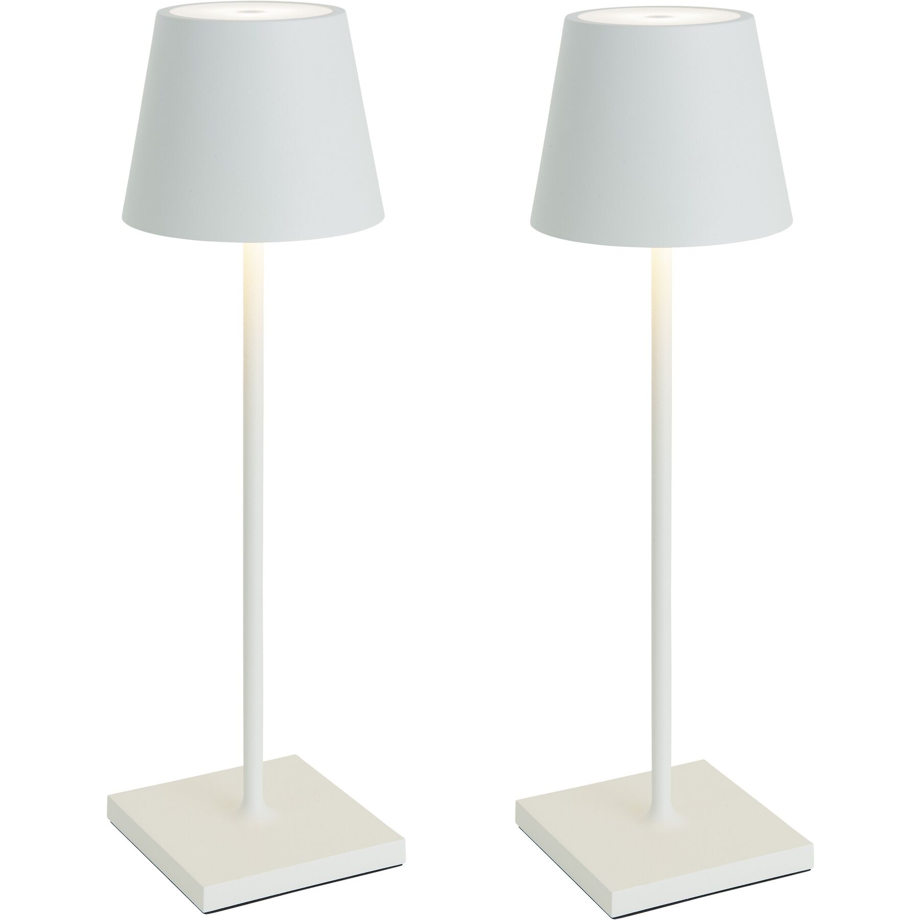 Tischlampe 2er-Pack Aline Weiss Aluminium, Kunststoff H 38 cm 190 lm - LED - Lichtfarbe: Extra warmweiss - LED Energiesparlampen