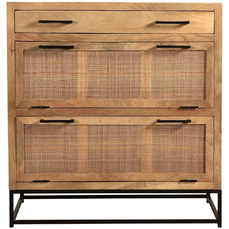 Armadio per scarpe Umberto Marrone Legno/Rattan 84.5 cm 91 cm