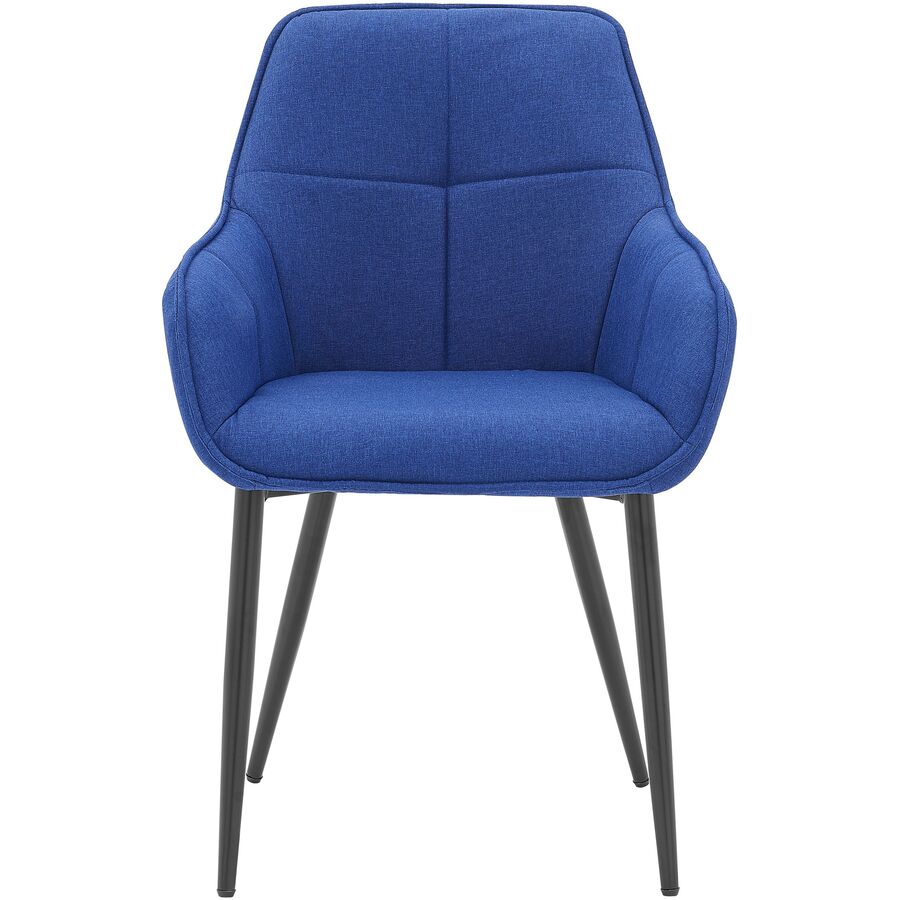 Poltrona con braccioli Olivia Blu Lino 55 cm Schienale regolabile