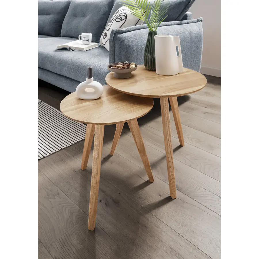 Beistelltisch 2er-Set Uma natur geölt Wildeiche B 40 H 45 cm