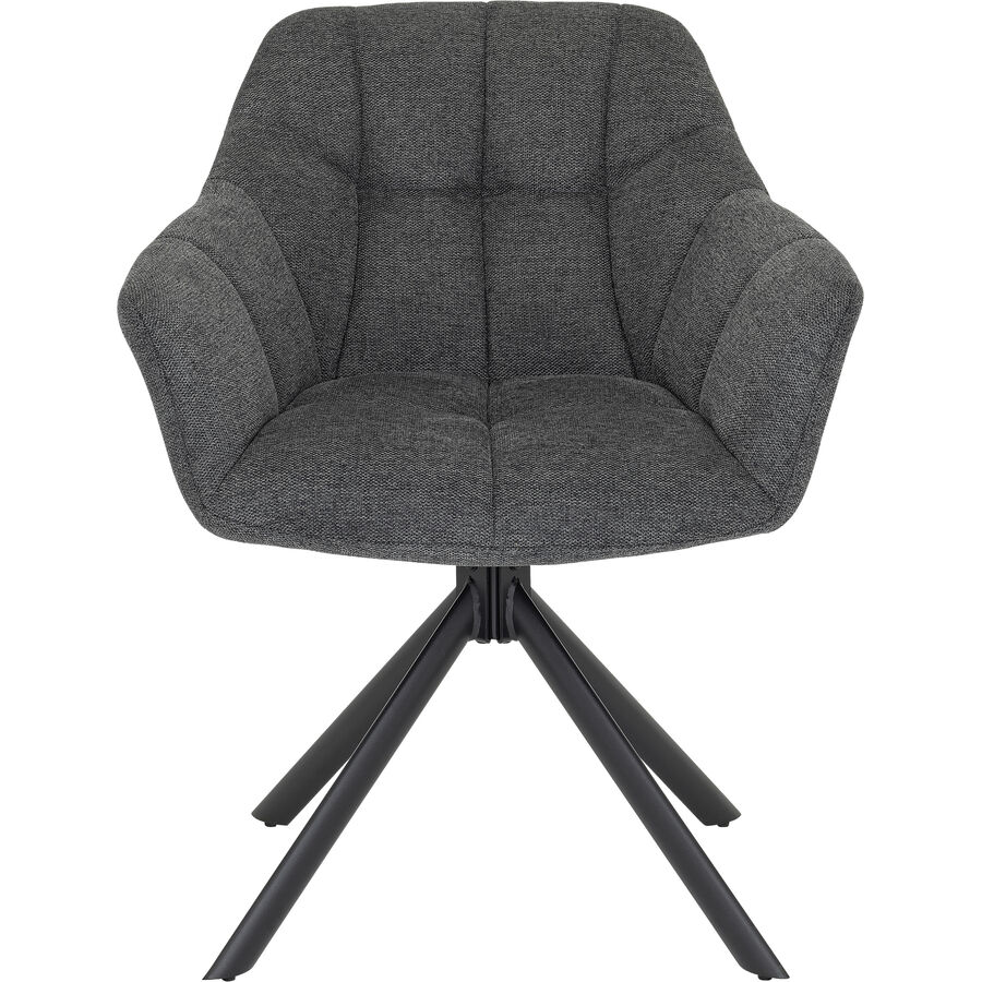 Stuhl Camedo Grau/Schwarz Stoff/Metall 65 cm Drehbar