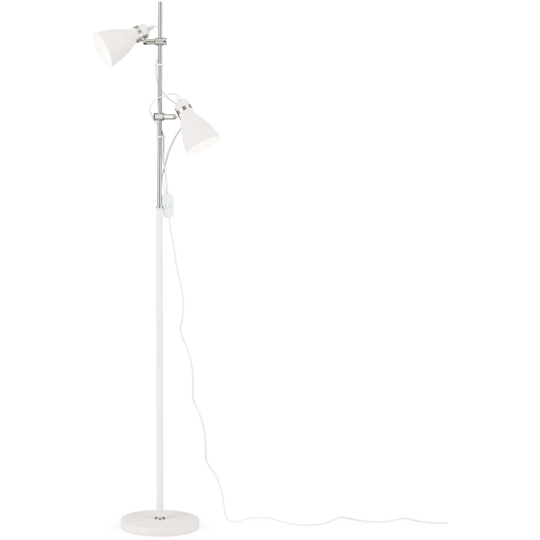 Stehlampe School weiss Stahl
