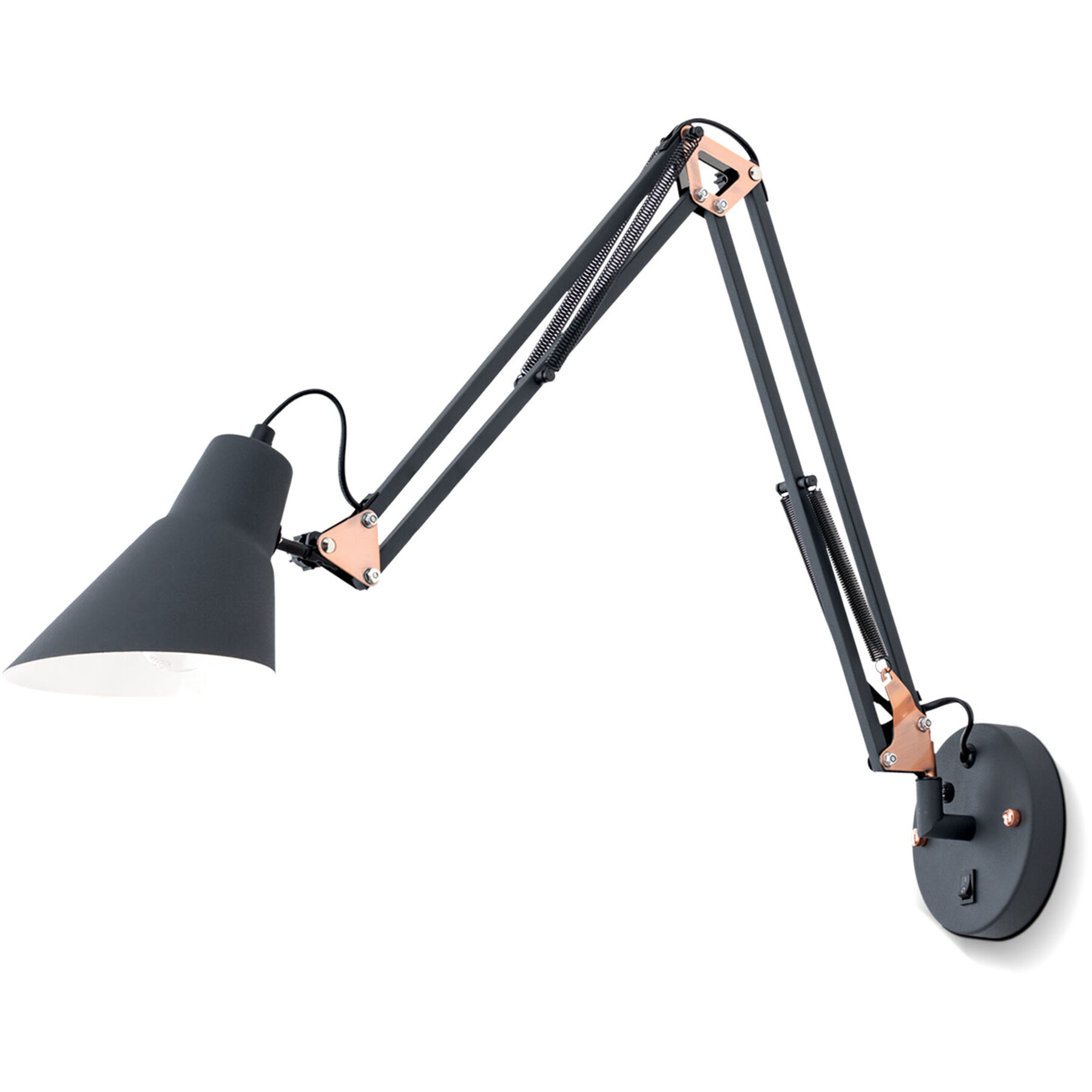 Wandlampe Bachelor schwarz/kupfer Stahl B 64 cm
