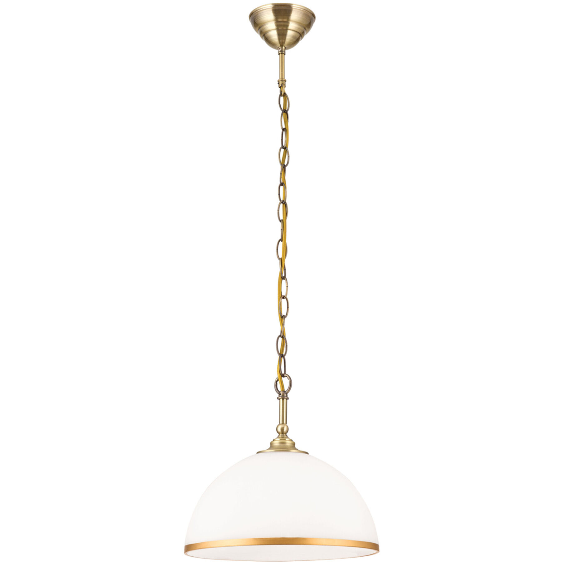 Pendellampe Old Lamp Altmessing Stahl B 30 cm