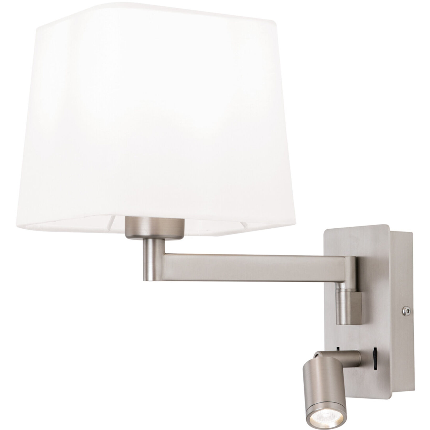 Wandlampe Carlton Nickel satiniert Stahl 145 lm B 27.5 cm - Lichtfarbe: Warmweiss