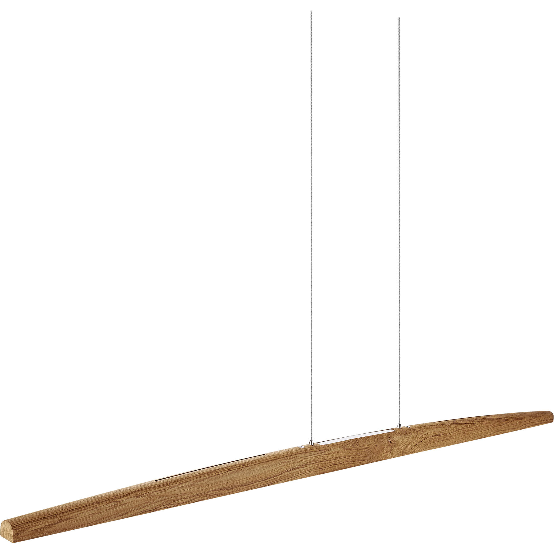 HERZBLUT Pendellampe Arco Silber/Braun Nickel/Eichenholz 4870 lm Dimmbar B 170 cm - LED - Lichtfarbe: Extra warmweiss - Helles Neutralweiss- LED