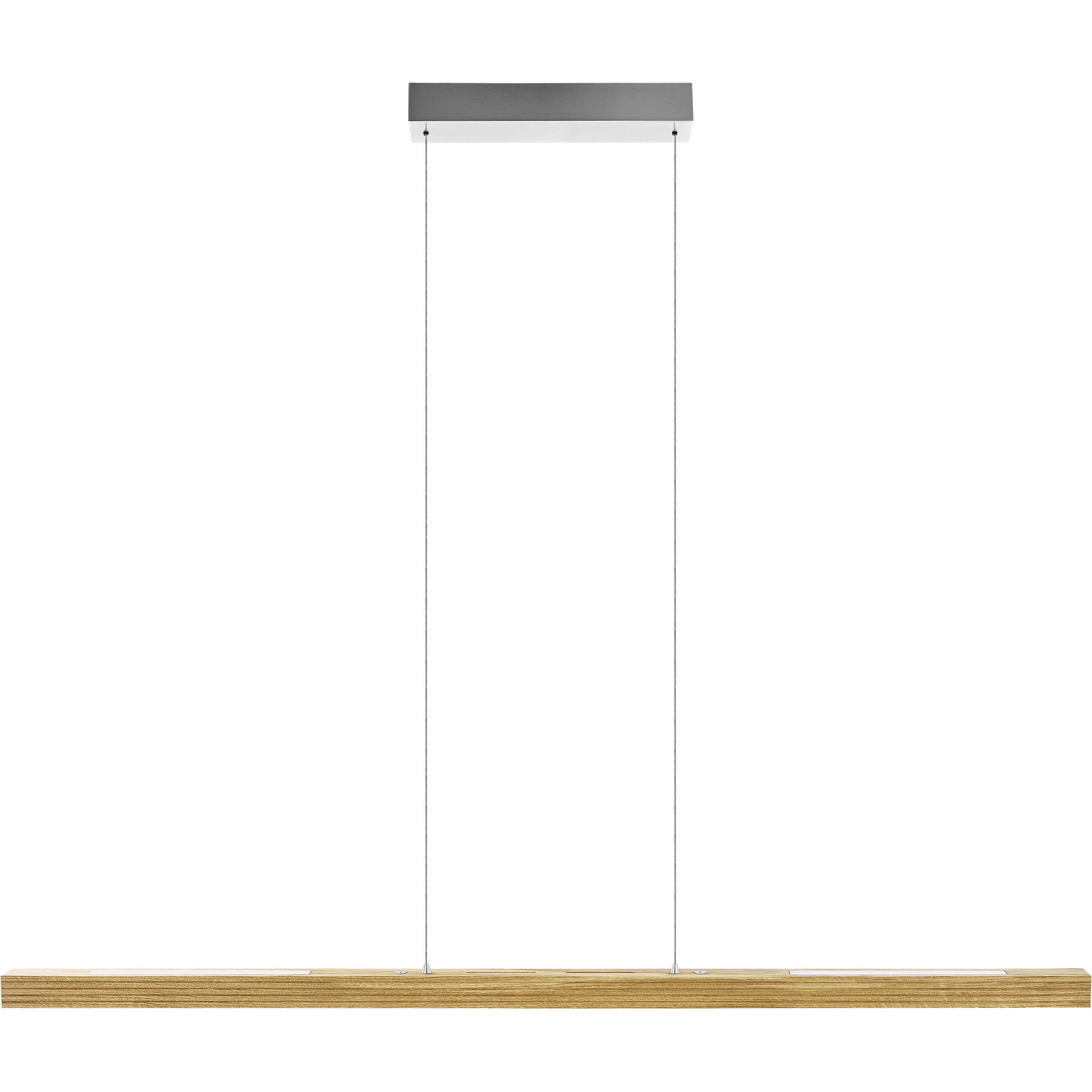 HERZBLUT Pendellampe Hermann Silber/Braun Nickel/Holz 3890 lm Dimmbar B 130 cm - LED - Lichtfarbe: Extra warmweiss - Helles Neutralweiss- LED