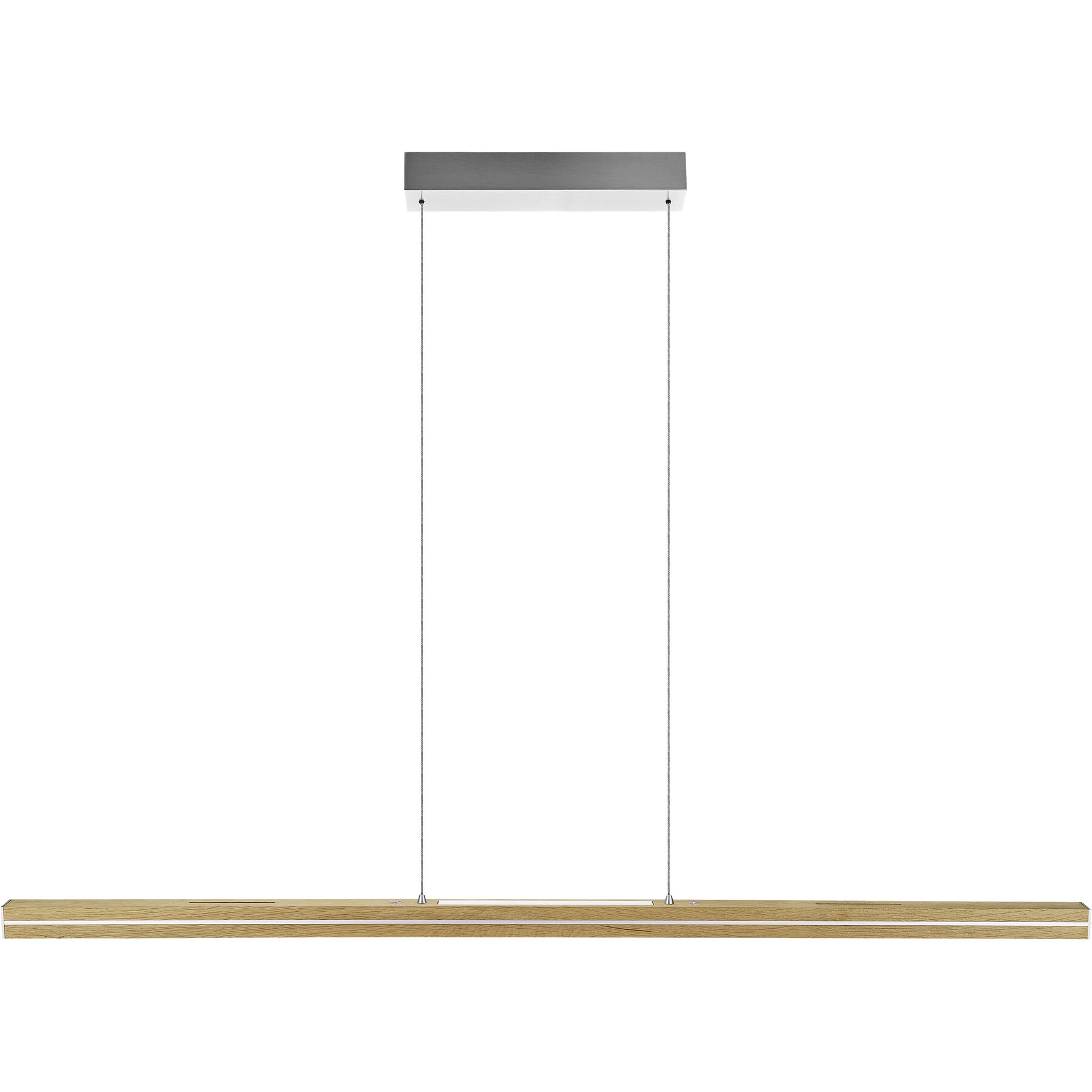 HERZBLUT Designer-Pendellampe Dana Nicke matt/Asteiche geölt 39.7W LED B 130cm - Farbe: nickel/natur - Material: Nickel/Asteiche geölt - LED - Lichtfarbe: Extra warmweiss - Helles Neutralweiss - LED Energiesparlampen